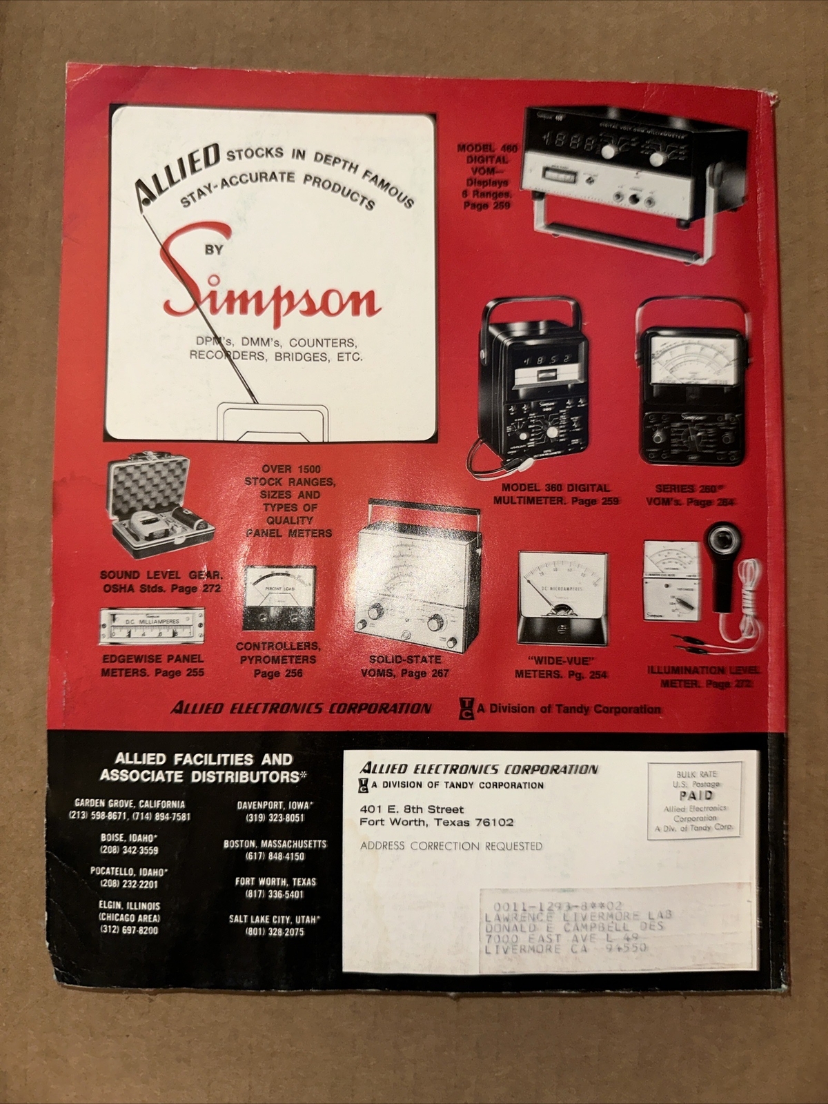 Vintage Allied Electronics 1975 Engineering Manual & Purchasing Guide #750 RB18