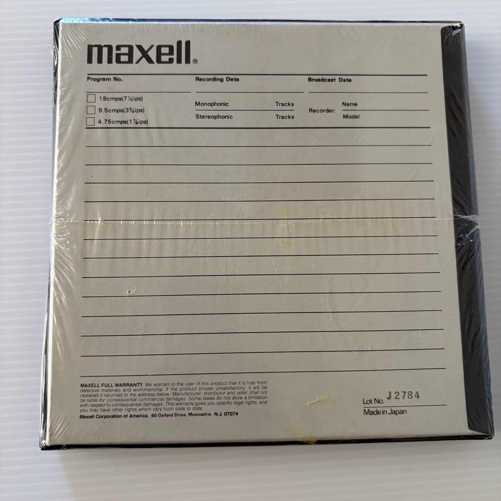 Maxell UD XL 35-90B Sound Recording Tape Blank Reel-to-Reel Media New Sealed
