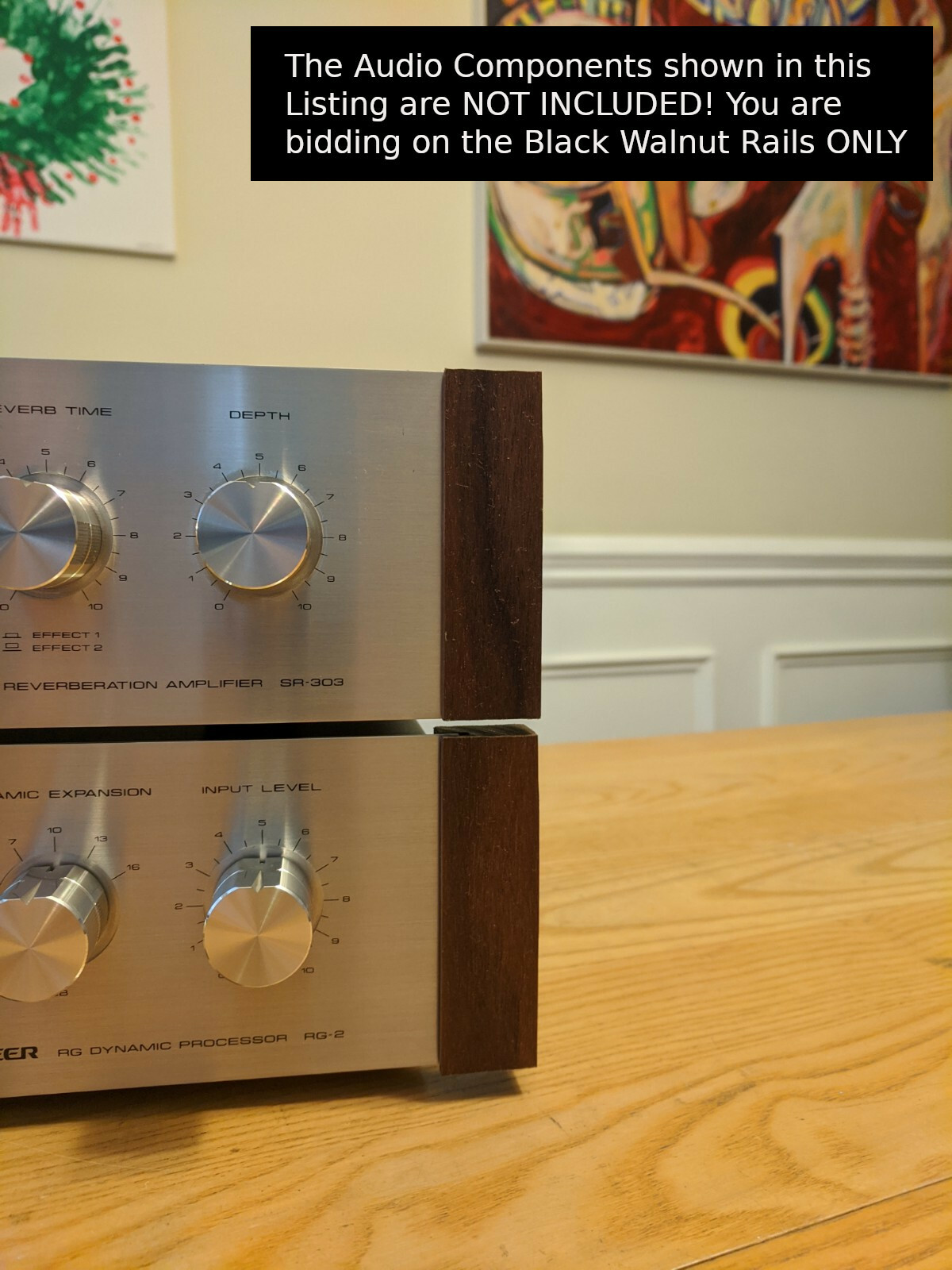 2 SETS! Black Walnut Rails Pioneer RG-2 RG-60 RG-70 RG-9 SR-303 SR-60 SR-70 SR-9