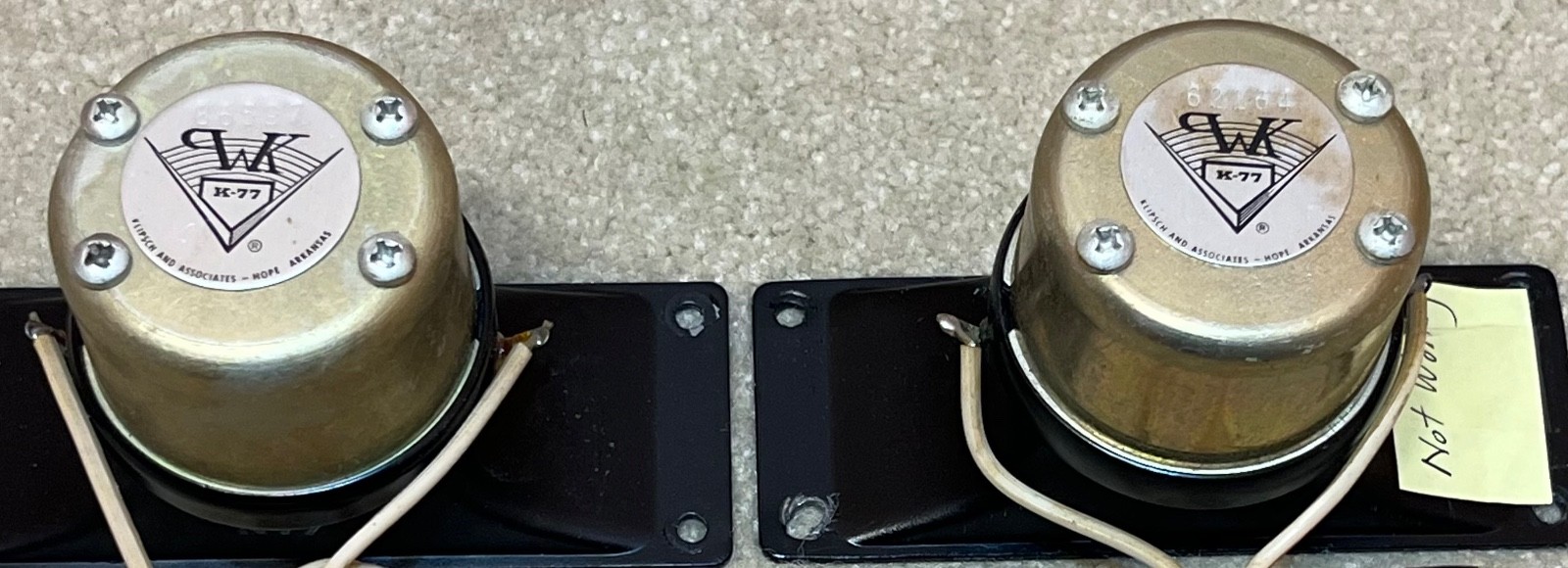 Klipsch K-77 Pair Tweeters KLIPSCHORN Cornwall La Scala Belle Speakers READ!