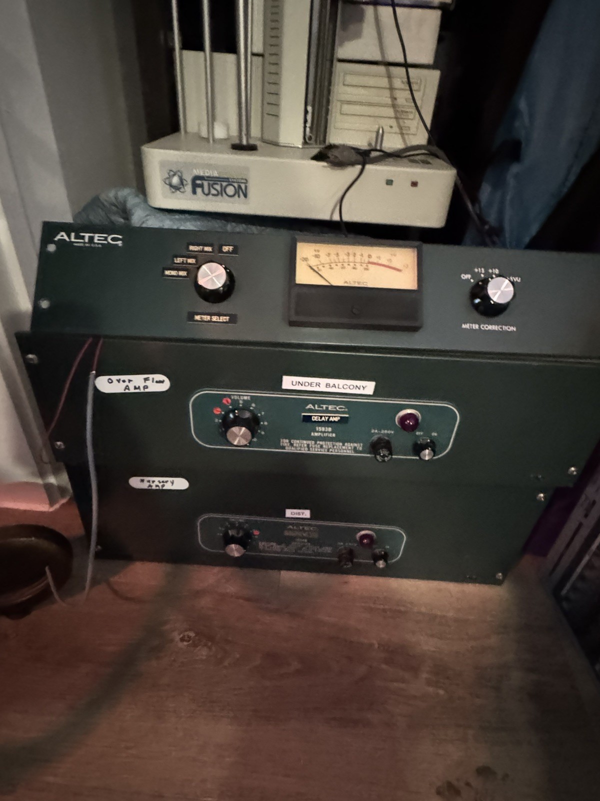 ALTEC vintage Audio Gear Lot 1593B, 1594B Power Amps. 1552a Meter Panel TESTED