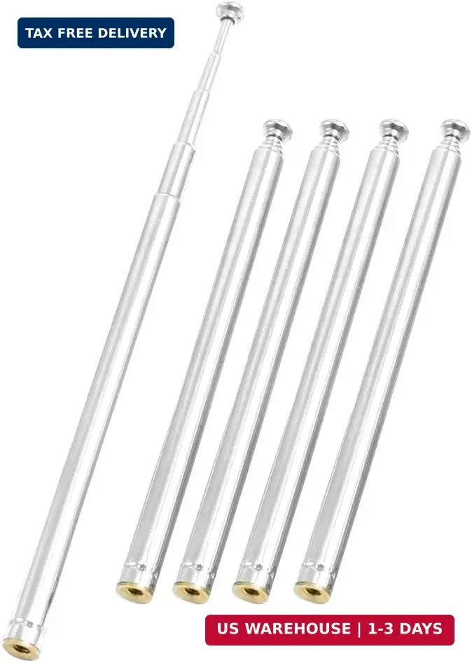 5 Sections Telescopic Antenna, 12 Inches 310mm Long for AM FM Radio TV, 5 Pcs…