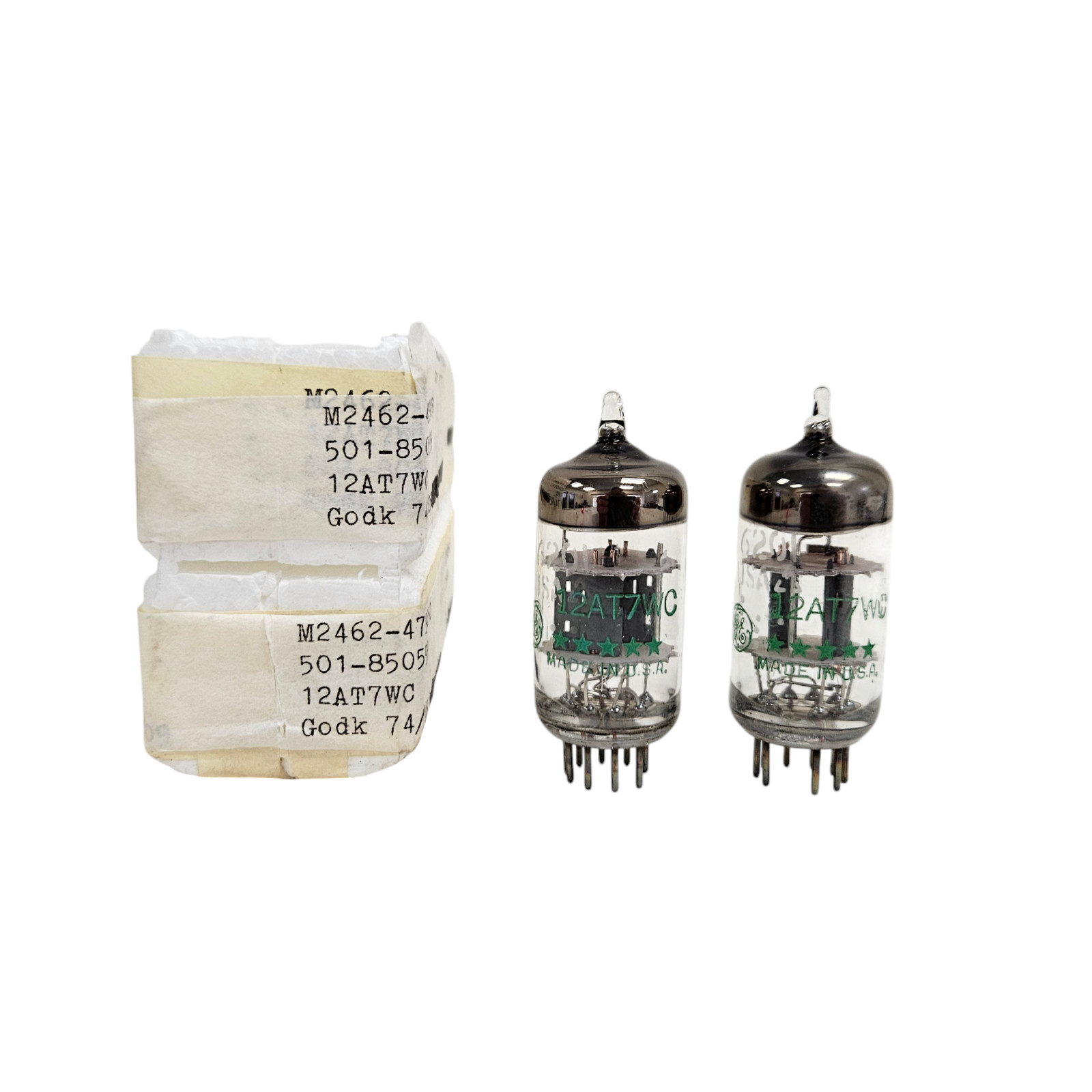 12AT7WC 6201 GE 5-STAR NOS MATCHED PAIR VALVE/TUBE