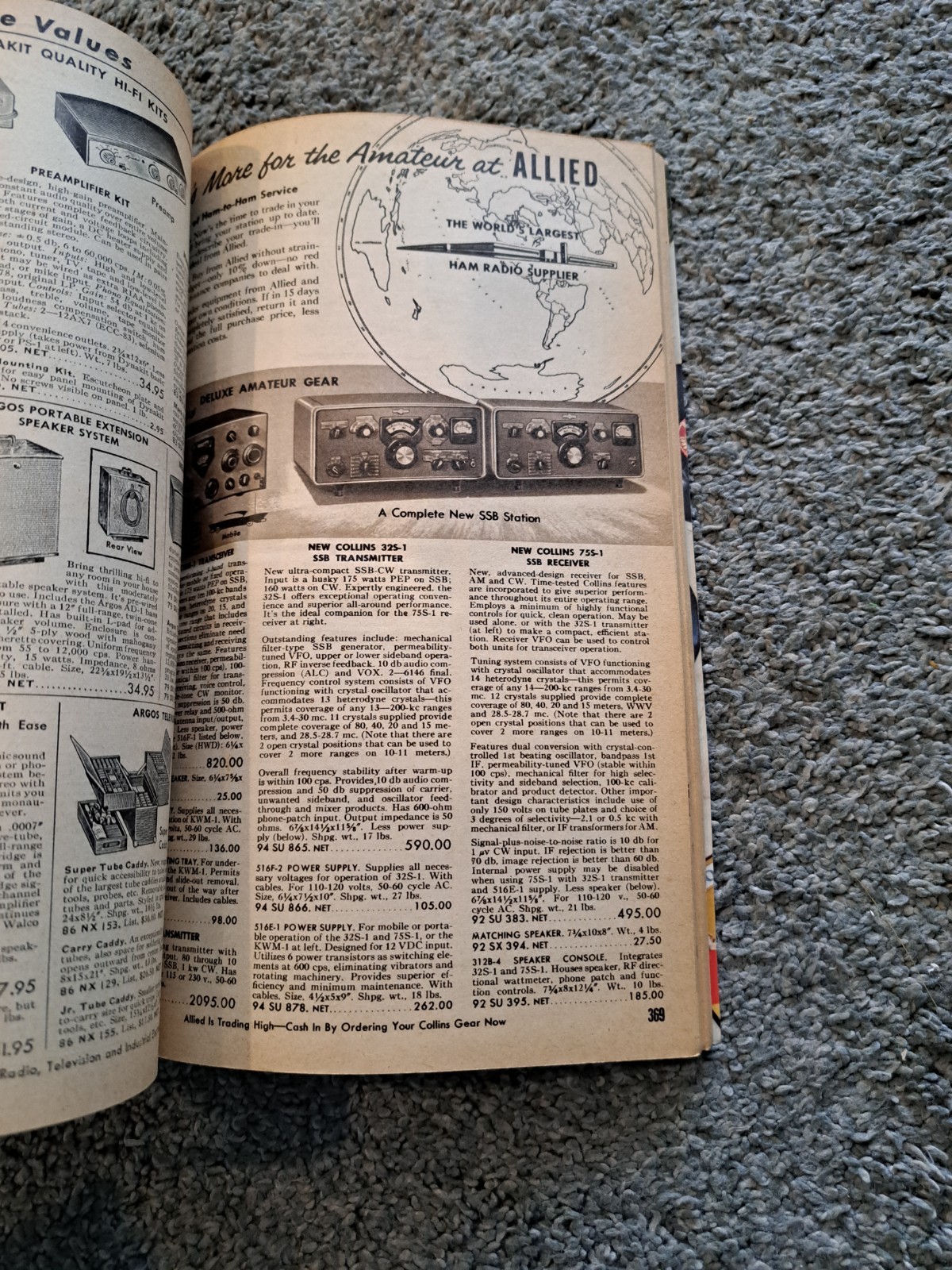 Vintage 1959 Allied Electronics Catalog Stereo Radio Audio Speakers