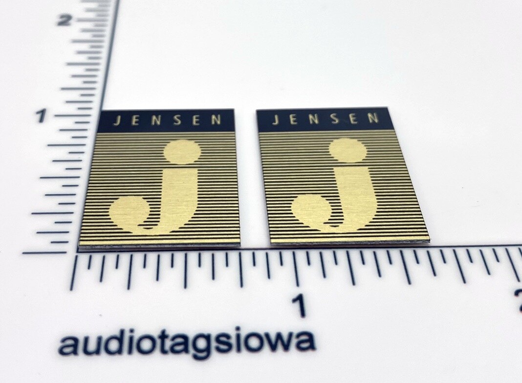 Jensen Gold Speaker Badge Logo Grill Custom Made Aluminum Pair Vintage Style