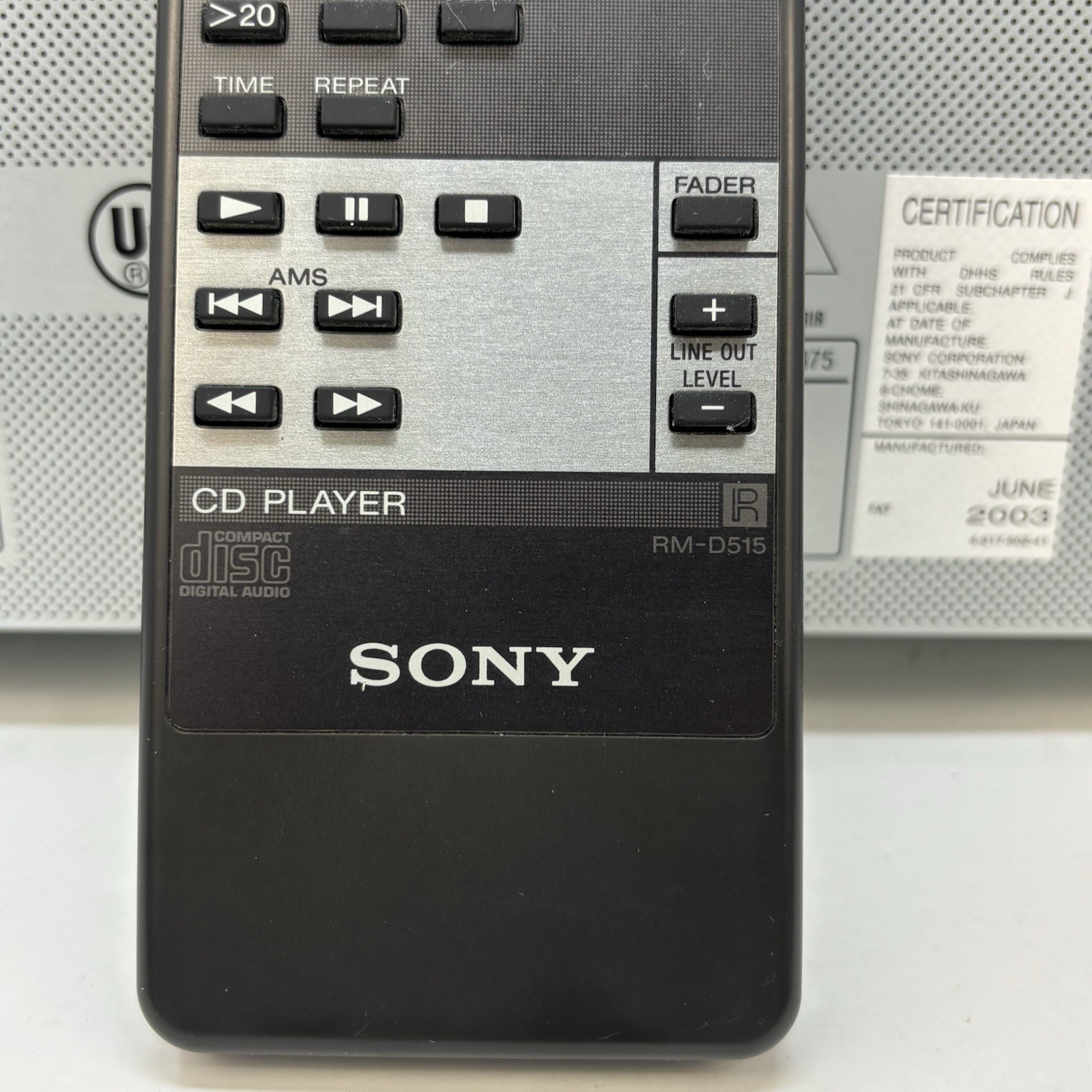 Sony CDP-CE375 CD Changer Player 5-Disc 2003 Vintage Remote Works NEEDS TUNE UP