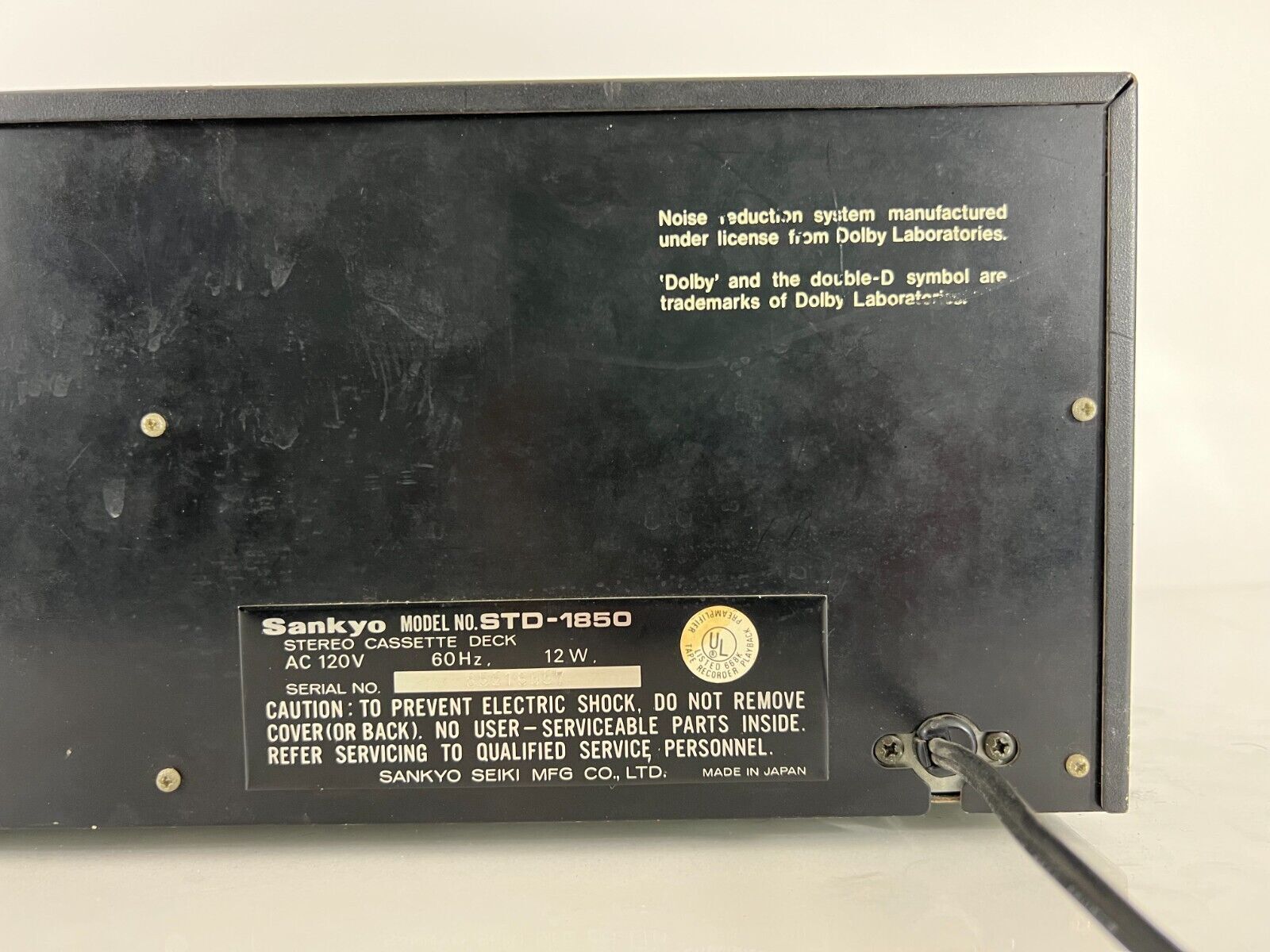 Sankyo STD-1850 Stereo Cassette Deck Black – For Parts