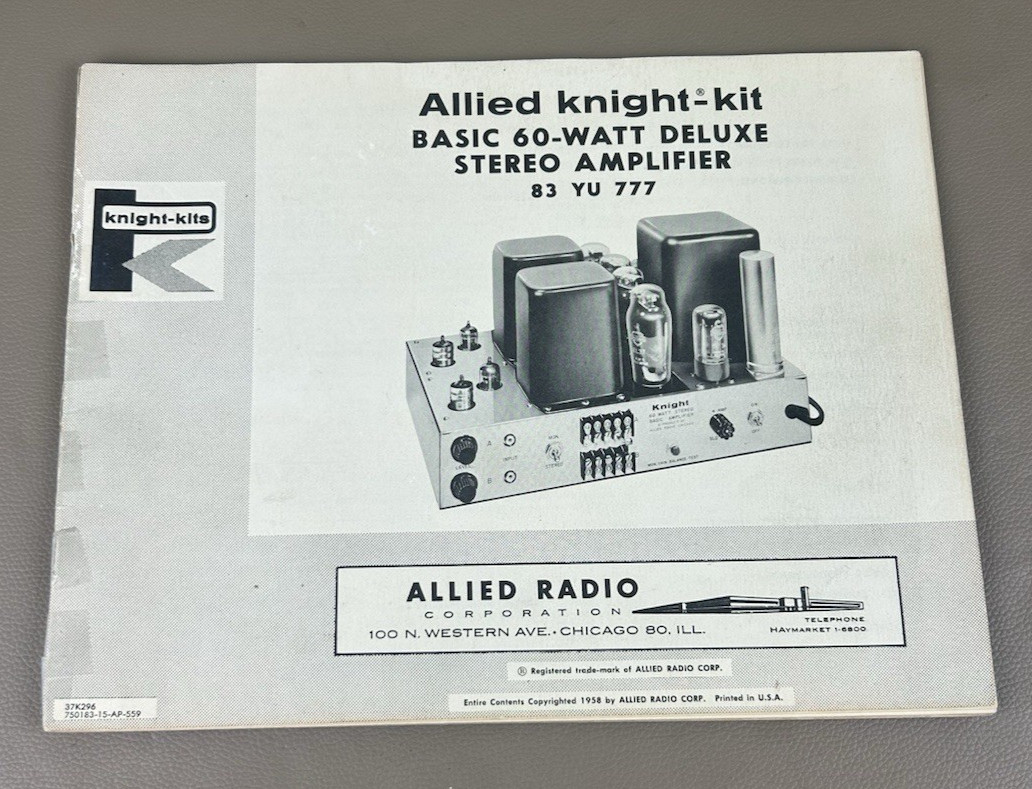 KNIGHT KB85 STEREO AMPLIFIER MANUAL D-1316