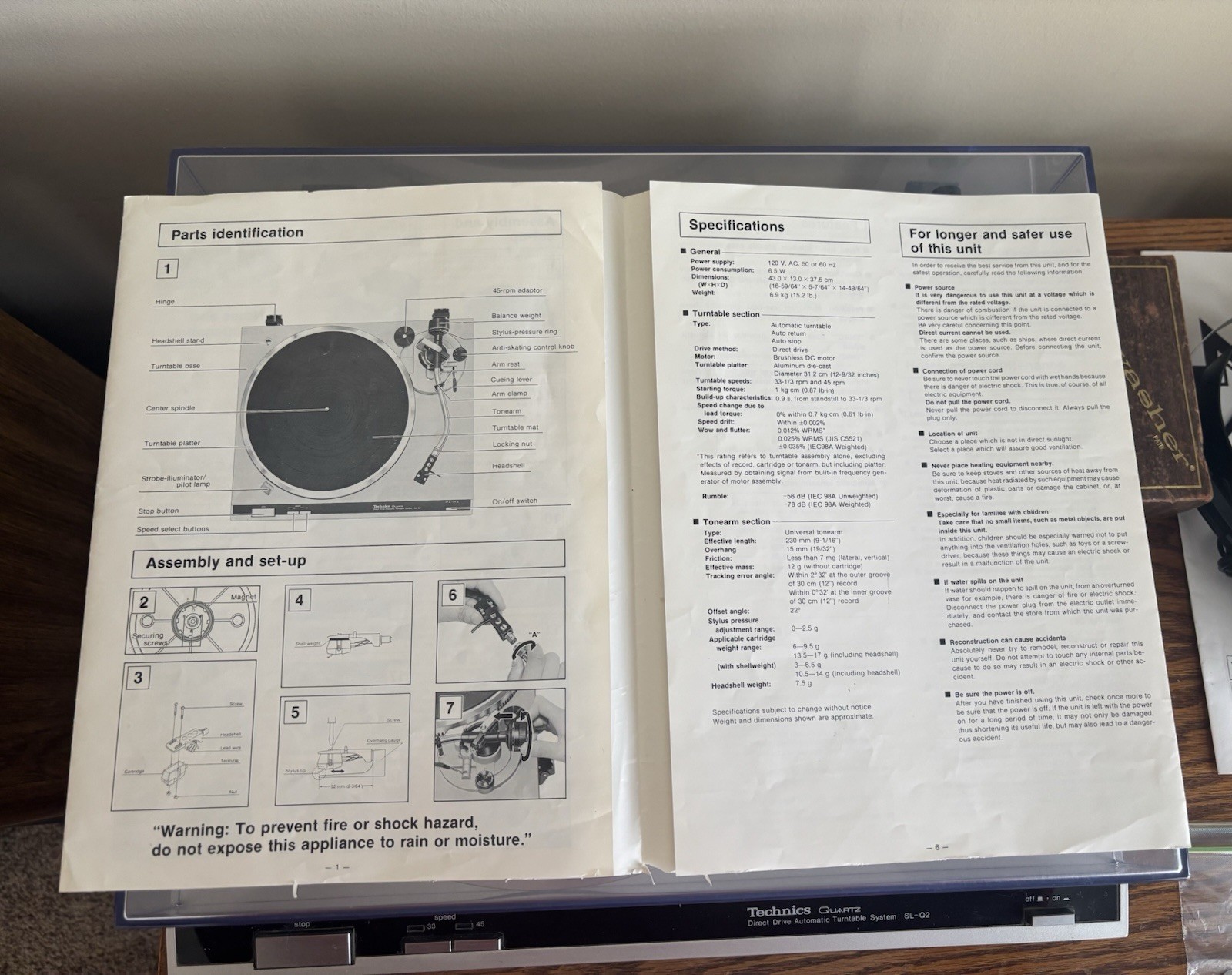 Technics SL-Q2 Turntable Working
