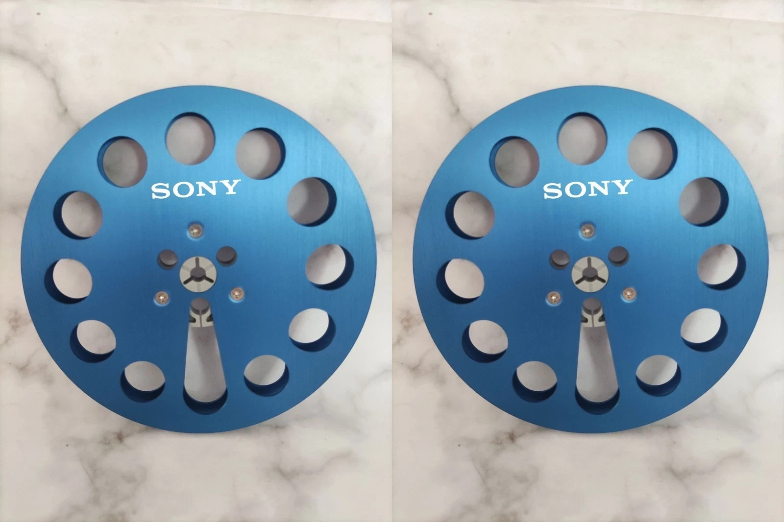 One pair gold TAPE REEL Sony 7″ inch Light Metal Aluminum Take Up Reel