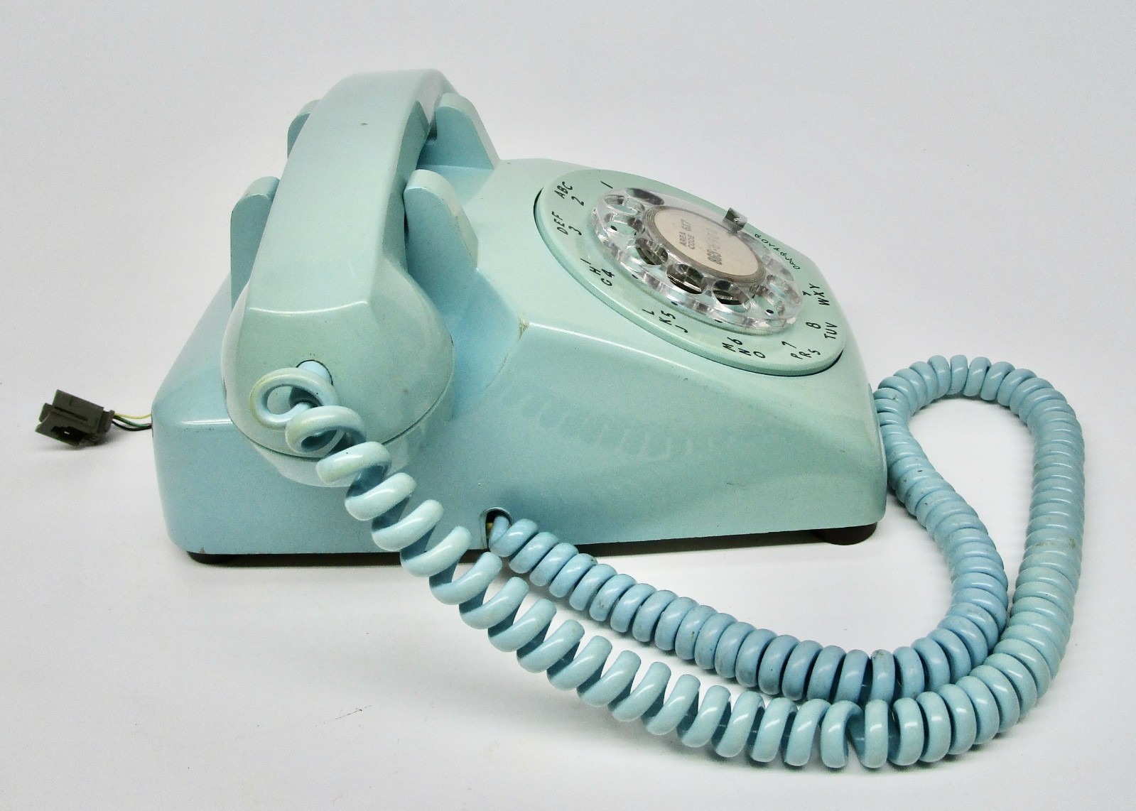 Vintage Bell System Western Electric rotary phone telephone turquoise blue green