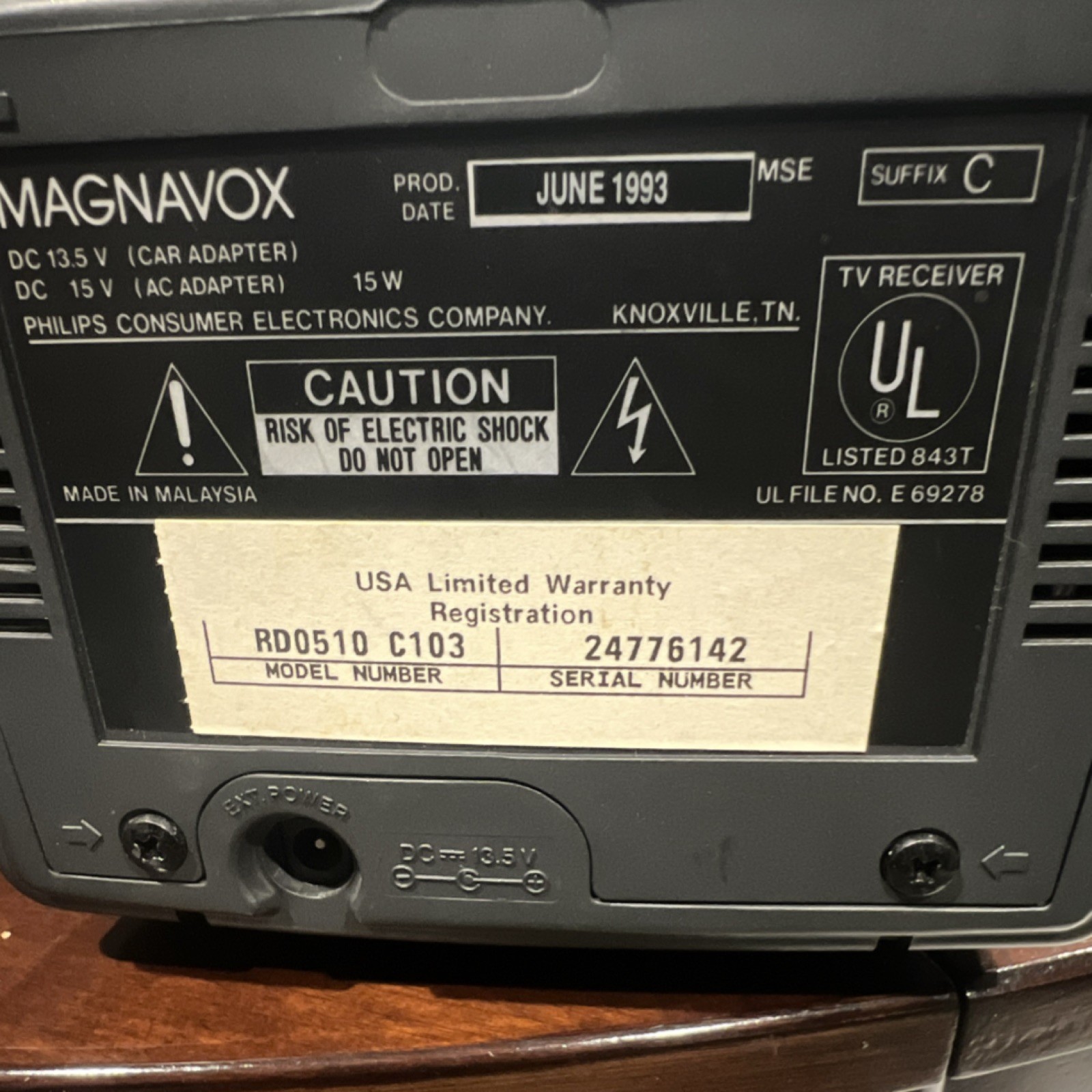 Magnavox 5 Inch Color TV Monitor RD0510 C103 Vintage AC/DC Auto Search Tuning