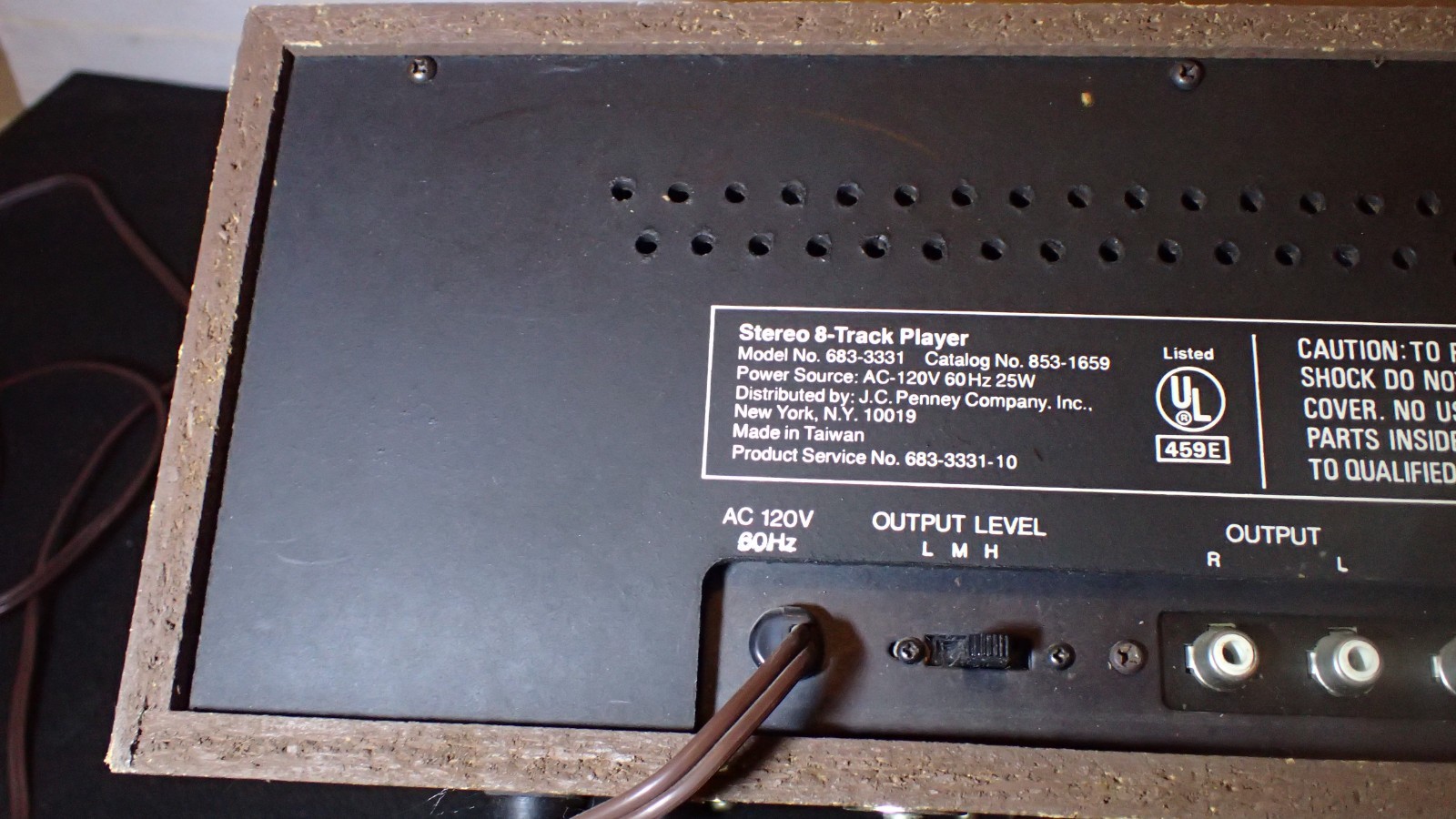 Vintage JC Penney Stereo Eight Track Deck 3331 for parts or repair