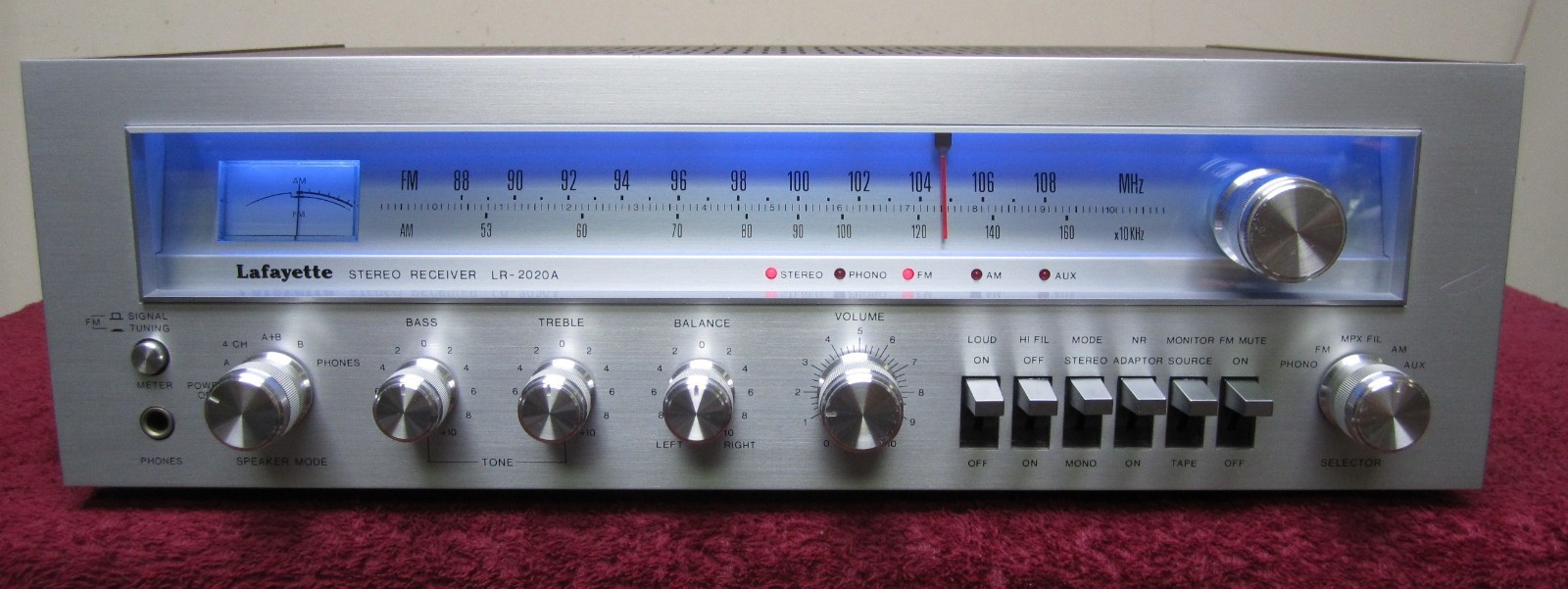 Vintage Lafayette LR-2020A AM/FM Stereo Receiver*Well Cleaned*New LED’s* 20 wpc