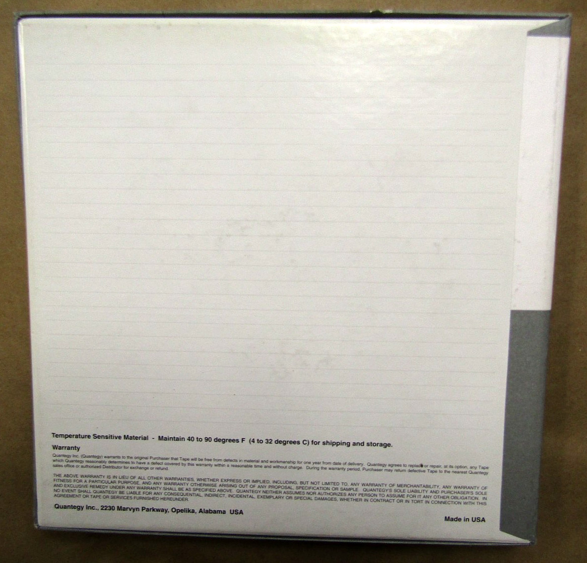 Quantegy 406 Reel-To-Reel Tape. ½ inch wide x 10.5, 2500′