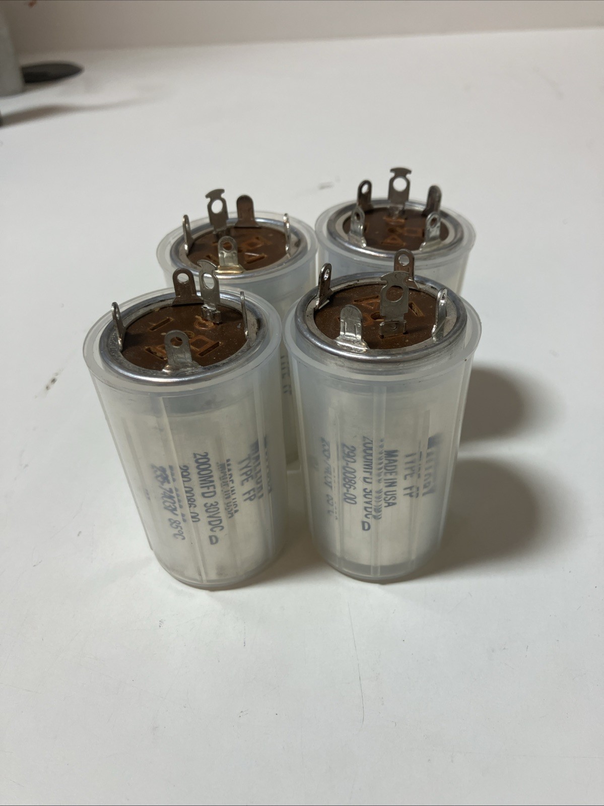 Lot of 4 Mallory Type Capacitor 2000MFD 30VDC 290-0086-00