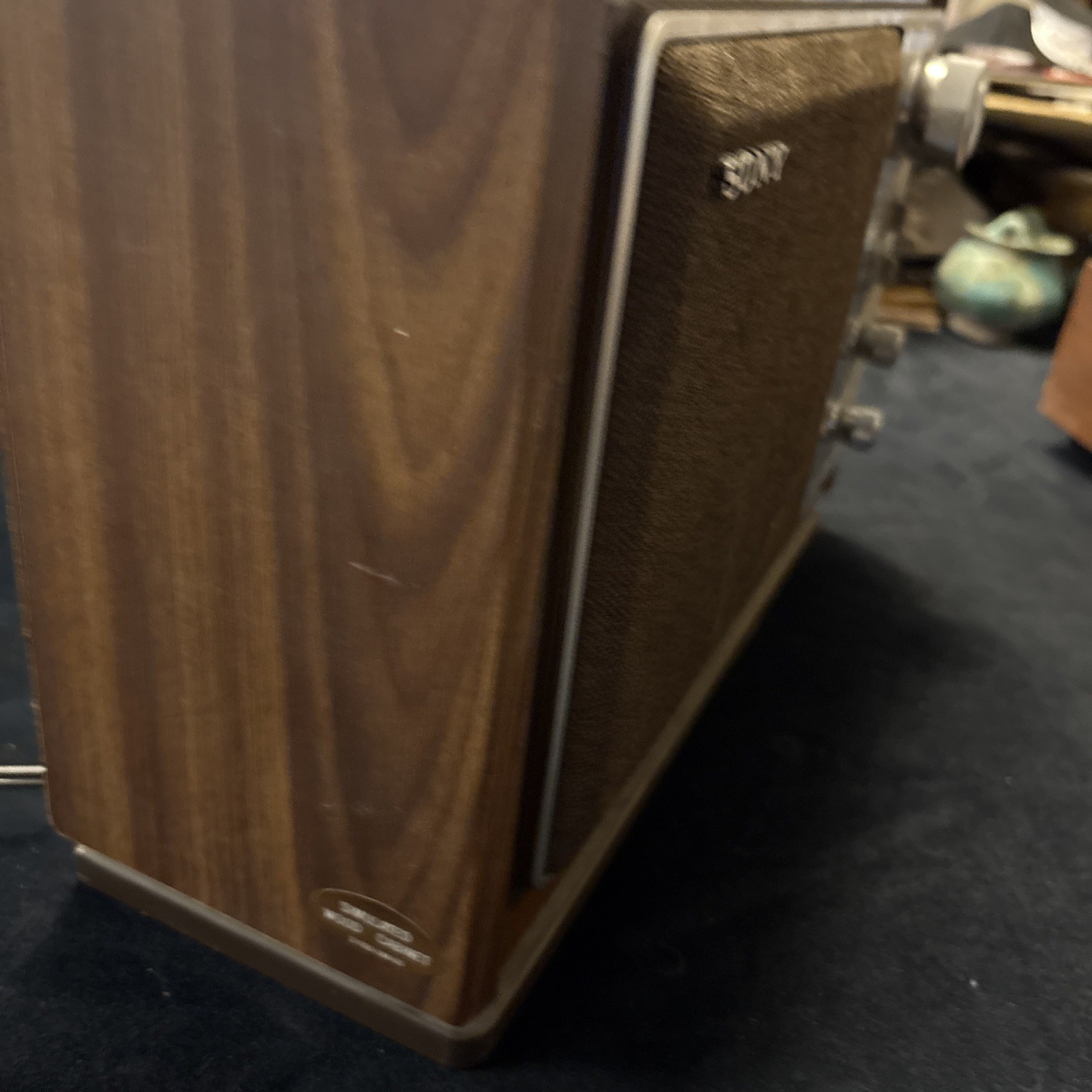 80s Mid Cent Style Vintage Sony ICF-9740W Tabletop Radio Woodgrain New