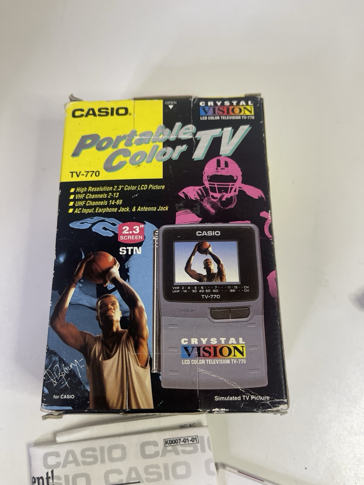 Casio Crystal Vision Handheld Color TV-770 Portable Television Vintage-F50