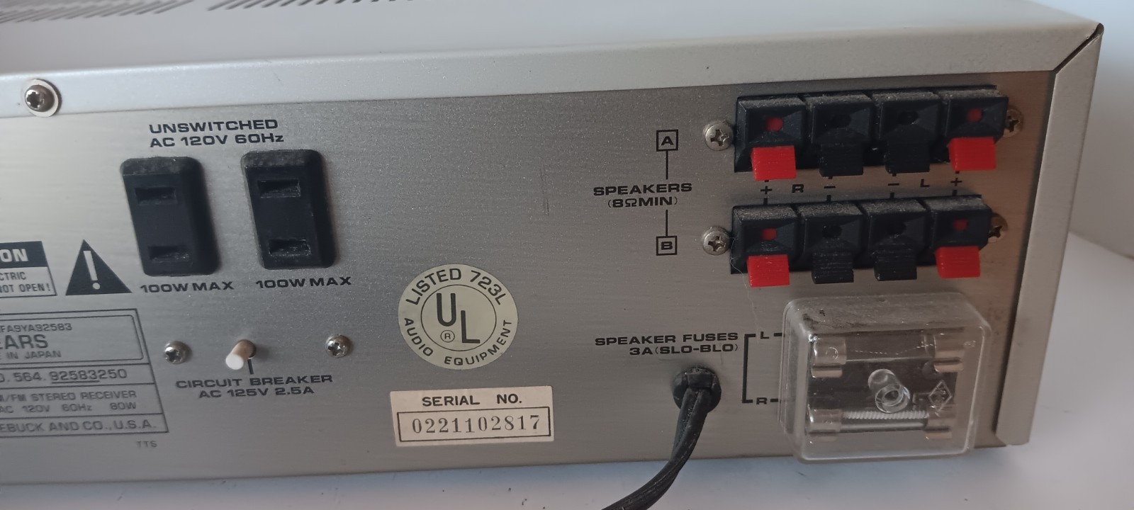 LXI Series AM/FM Stereo Receiver 564.92583250 Silver Face Tested SEARS vintage