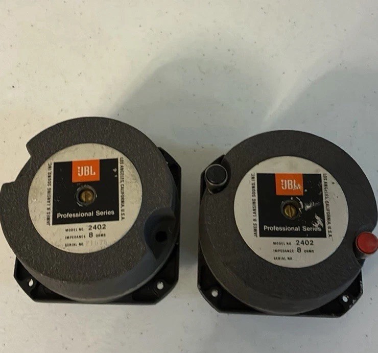 Set of 2 JBL 2402 Vintage Bullet Tweeter 8 ohms Professional Series Made In USA