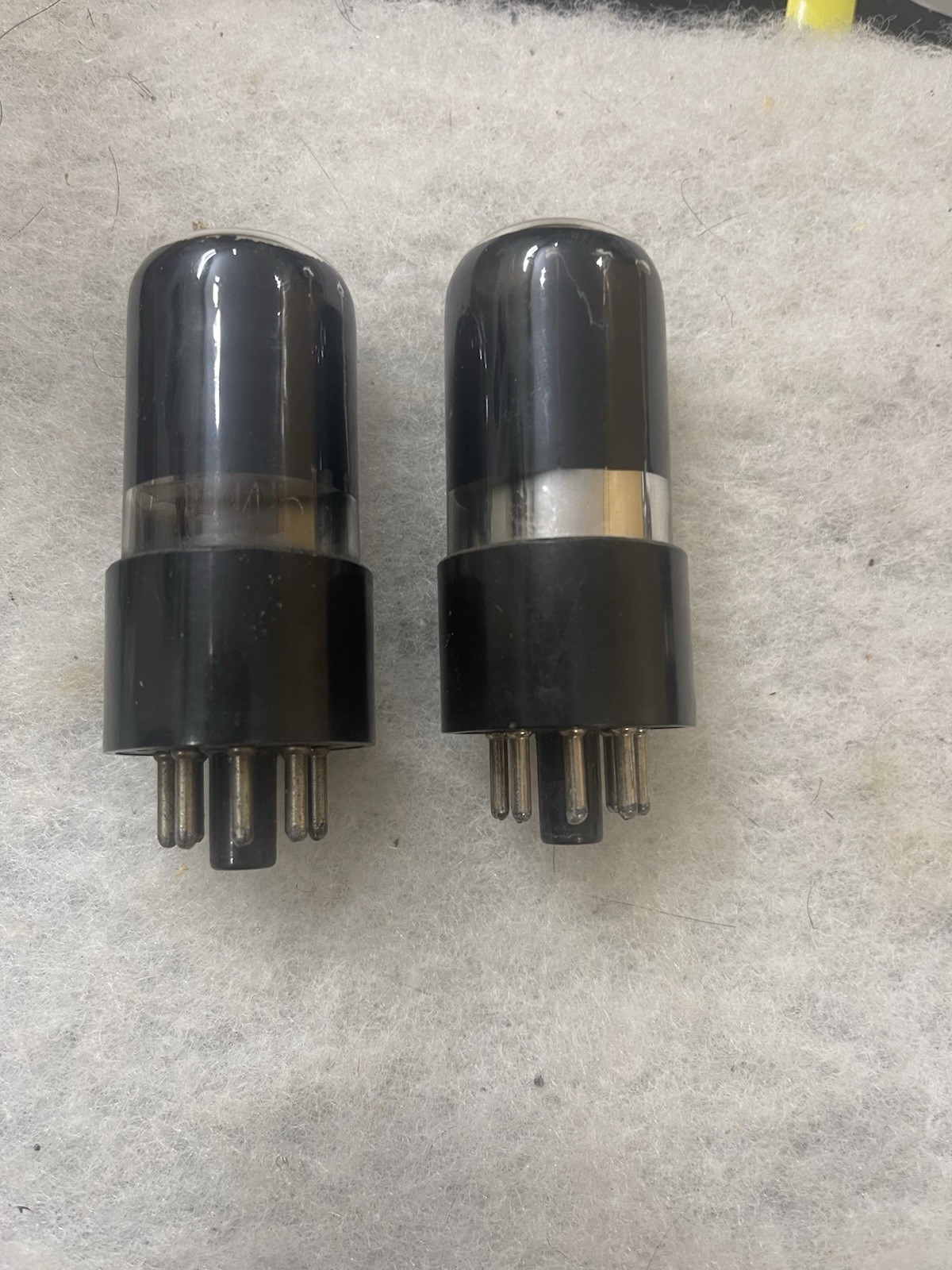 Kenrad US Navy 6SN7 6SN7GT 5692 VT-231 Black Glass NOS Tested Matched Pair