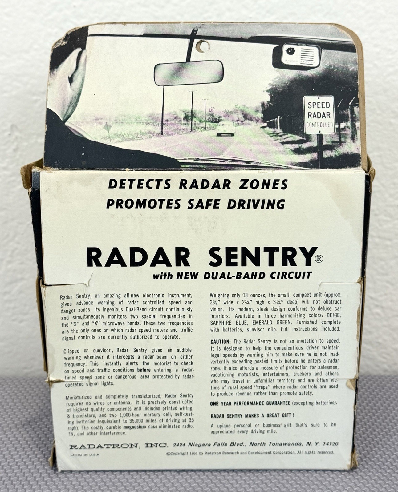 Vintage 1961 Radatron Radar Sentry Detector Original Box & Manuals / FIRST MODEL