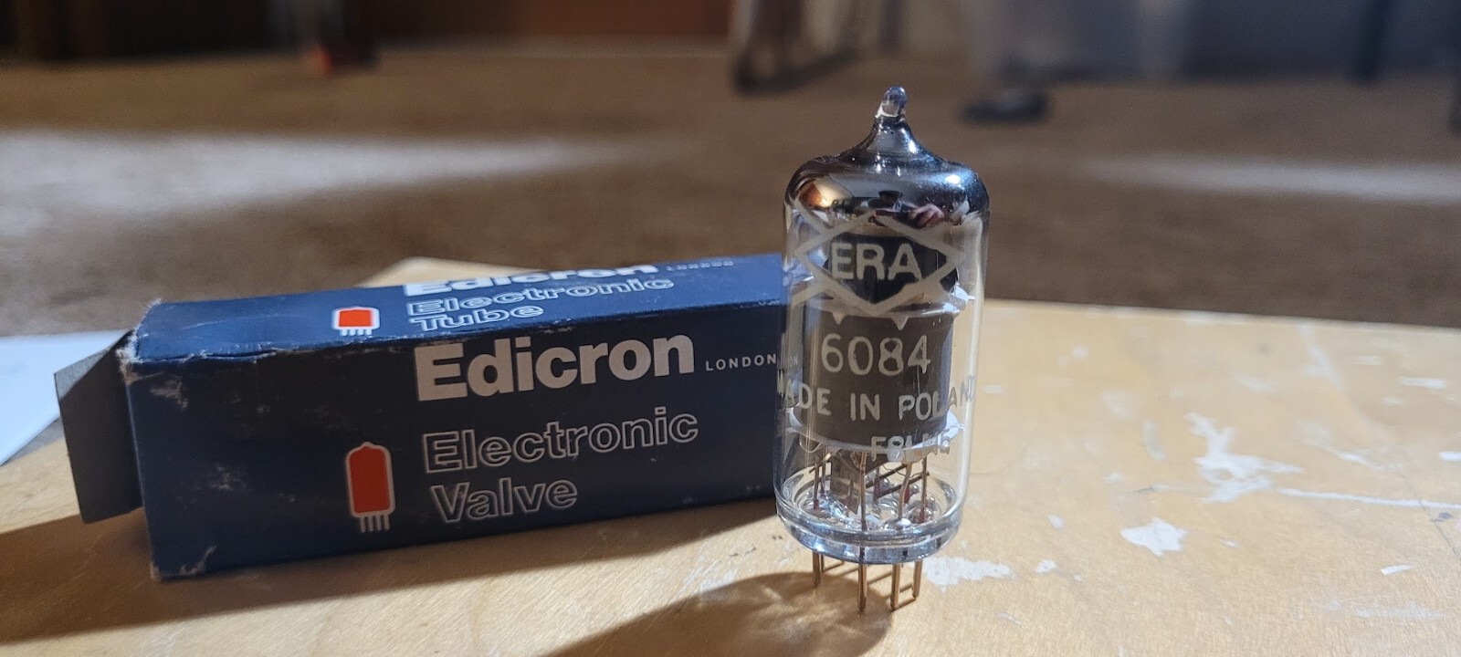 EDICRCON E80F ( 6084 ) VACUUM TUBE – GOLD PINS – IN BOX – TESTED NOS