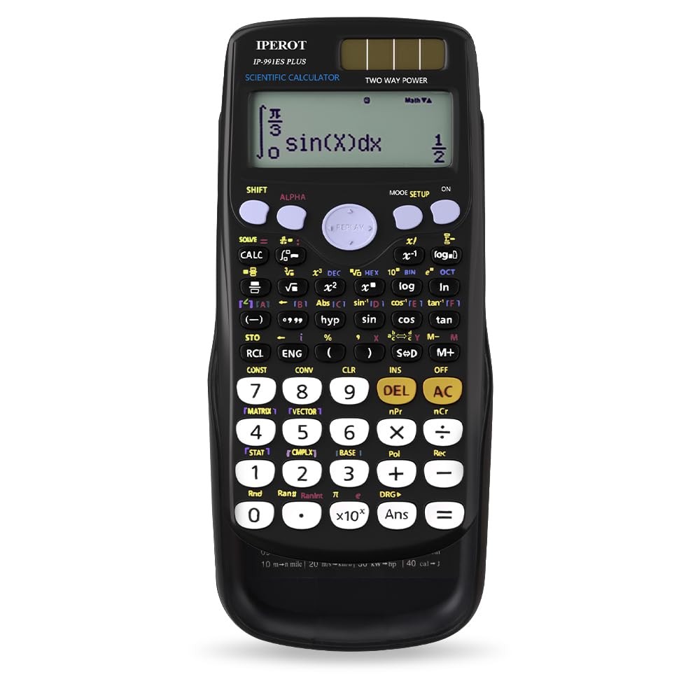 Scientific Calculators, IPEROT Black Math Calculator with 417 Function, BLACK