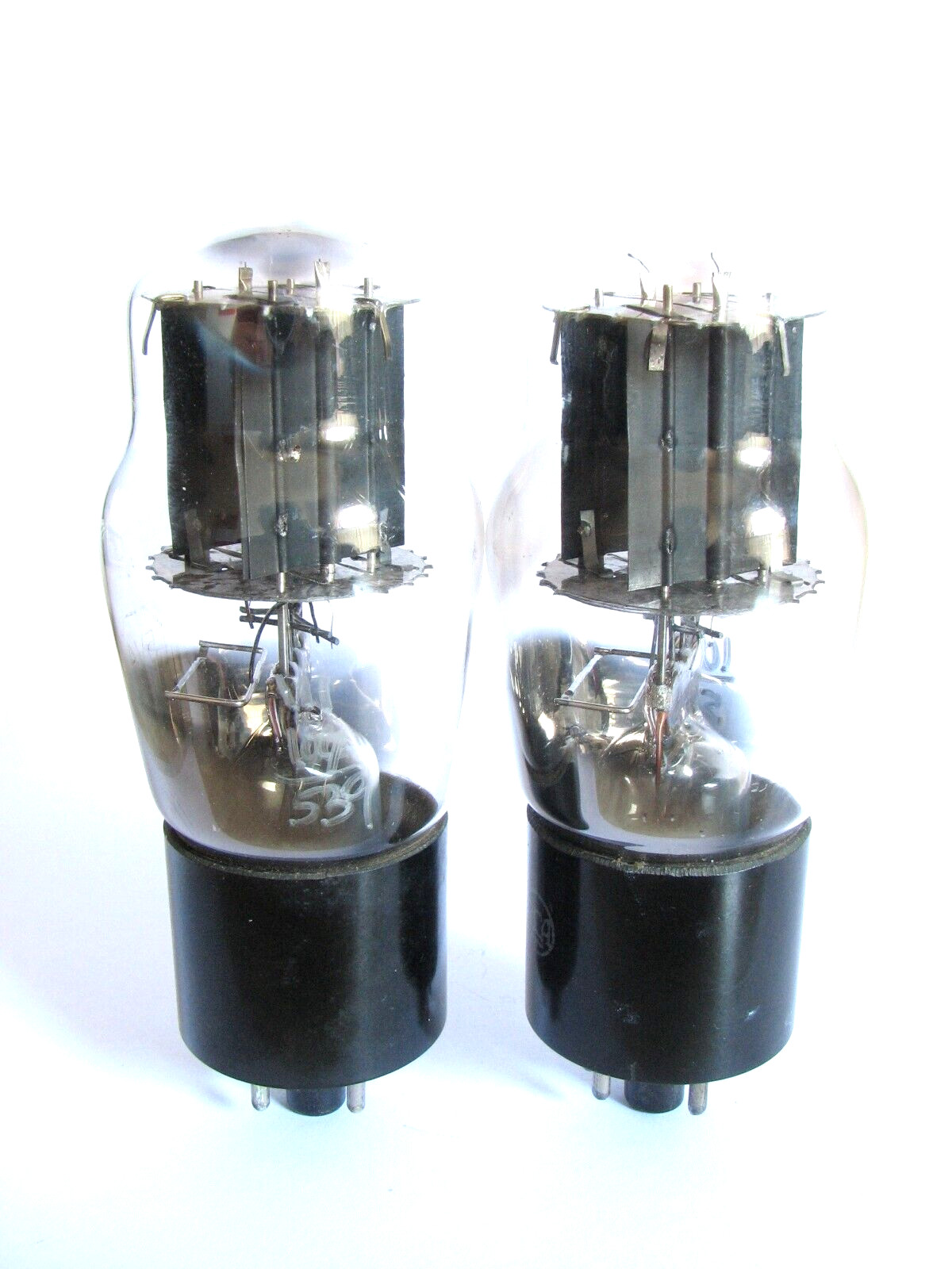 ±1943 Solid Black Plates- Matched Pair RCA 5V4G Rectifier Tubes(111/104,109/107)