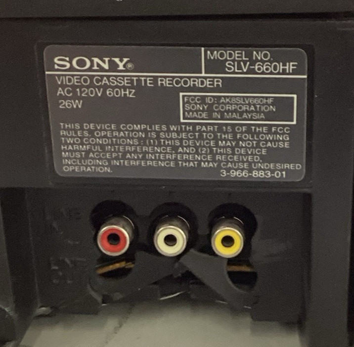 SONY MODEL SLV-660HF VCR