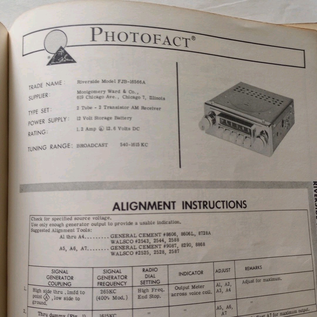 Sams Photofact AR 20 (Auto Radio Series AR 20) [Paperback] 1963