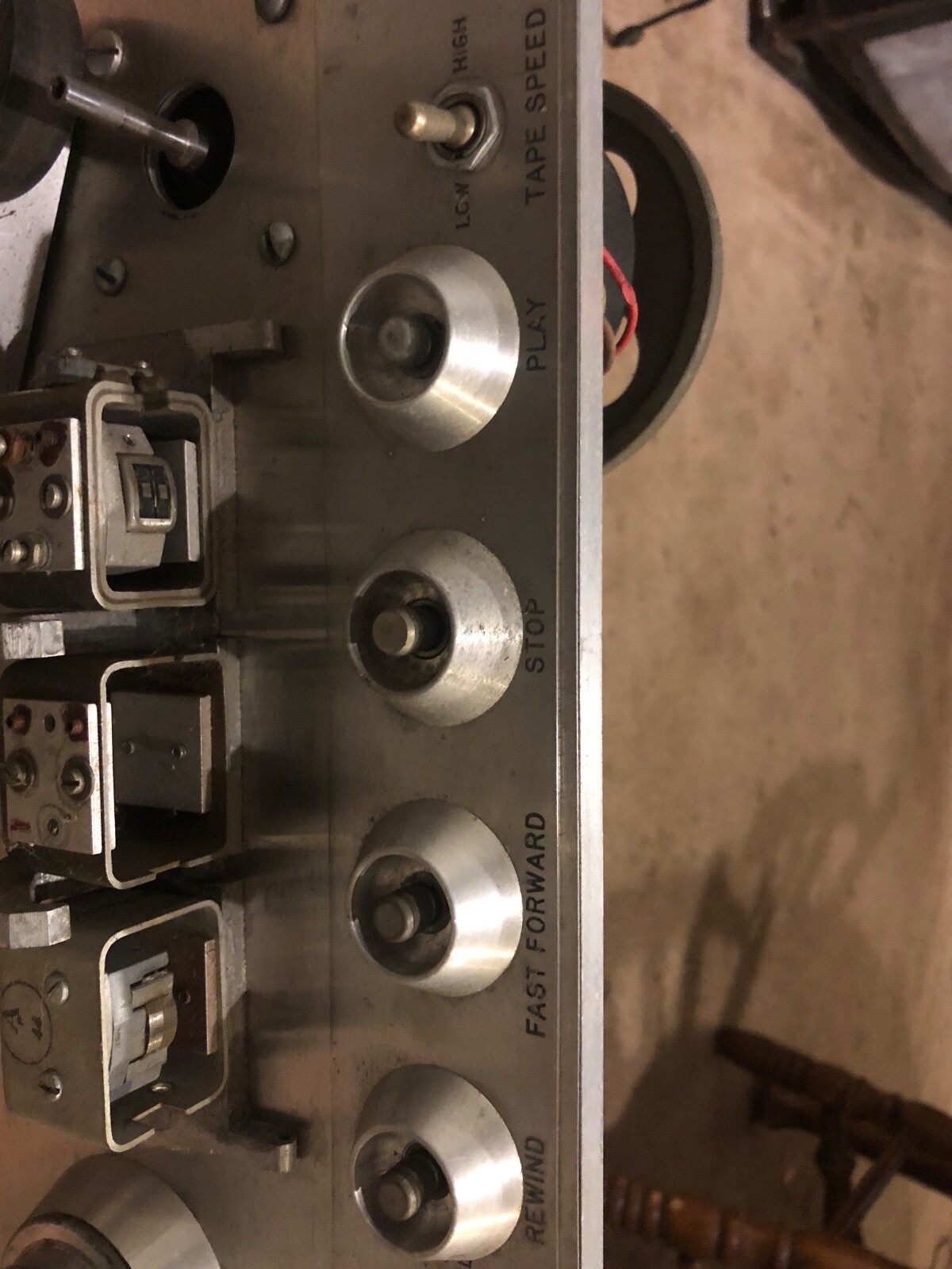 Ampex 350 351 transport with head stack