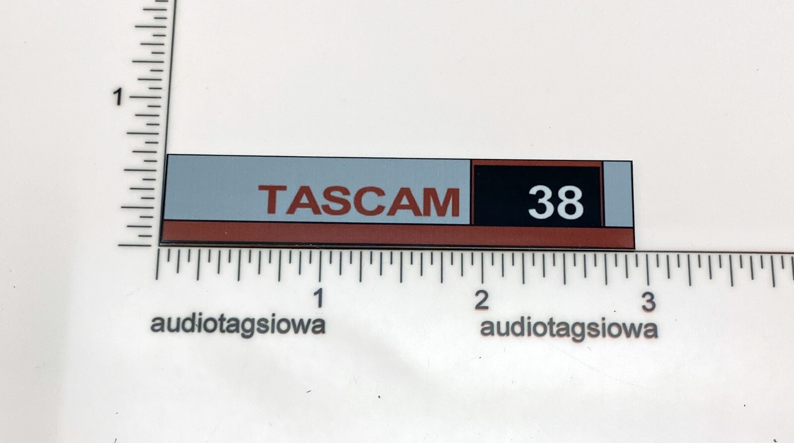 TASCAM 38 Tape Deck Badge Custom Aluminum Self Stick