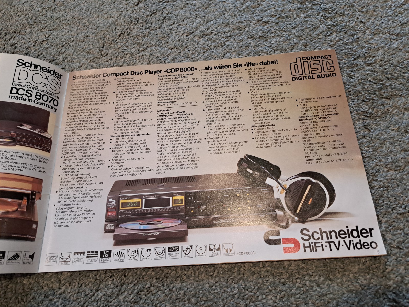 Vintage 1984/85 Schneider HiFi TV Video Electronics Catalog