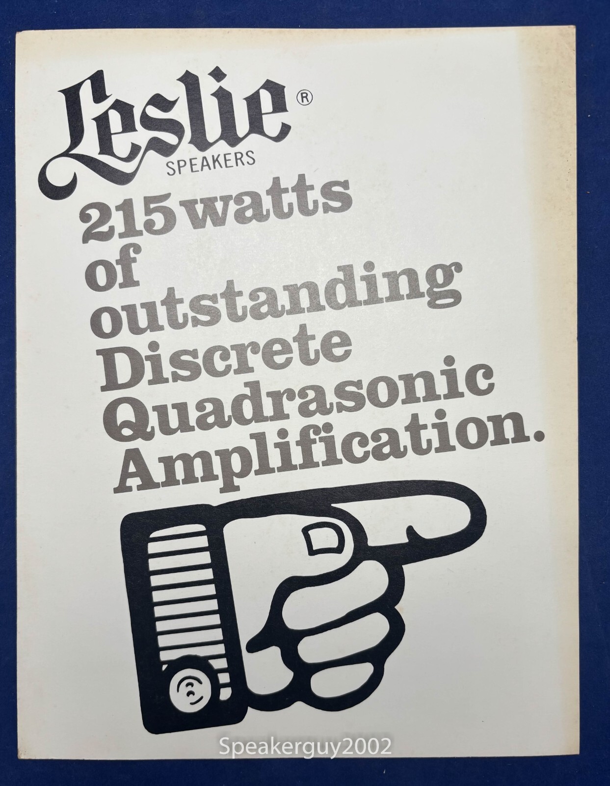 Original Leslie Speakers Brochure / Proline 815