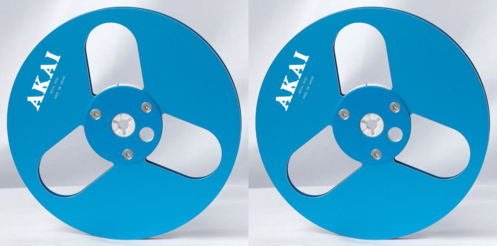 One Pair Blue Black TAPE REEL Akai 7” inch Light Metal Aluminum Take Up Reel