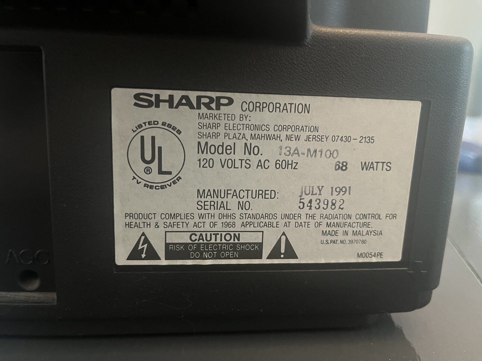 Sharp 13A M100 Retro Gaming TV CRT With Remote Tested