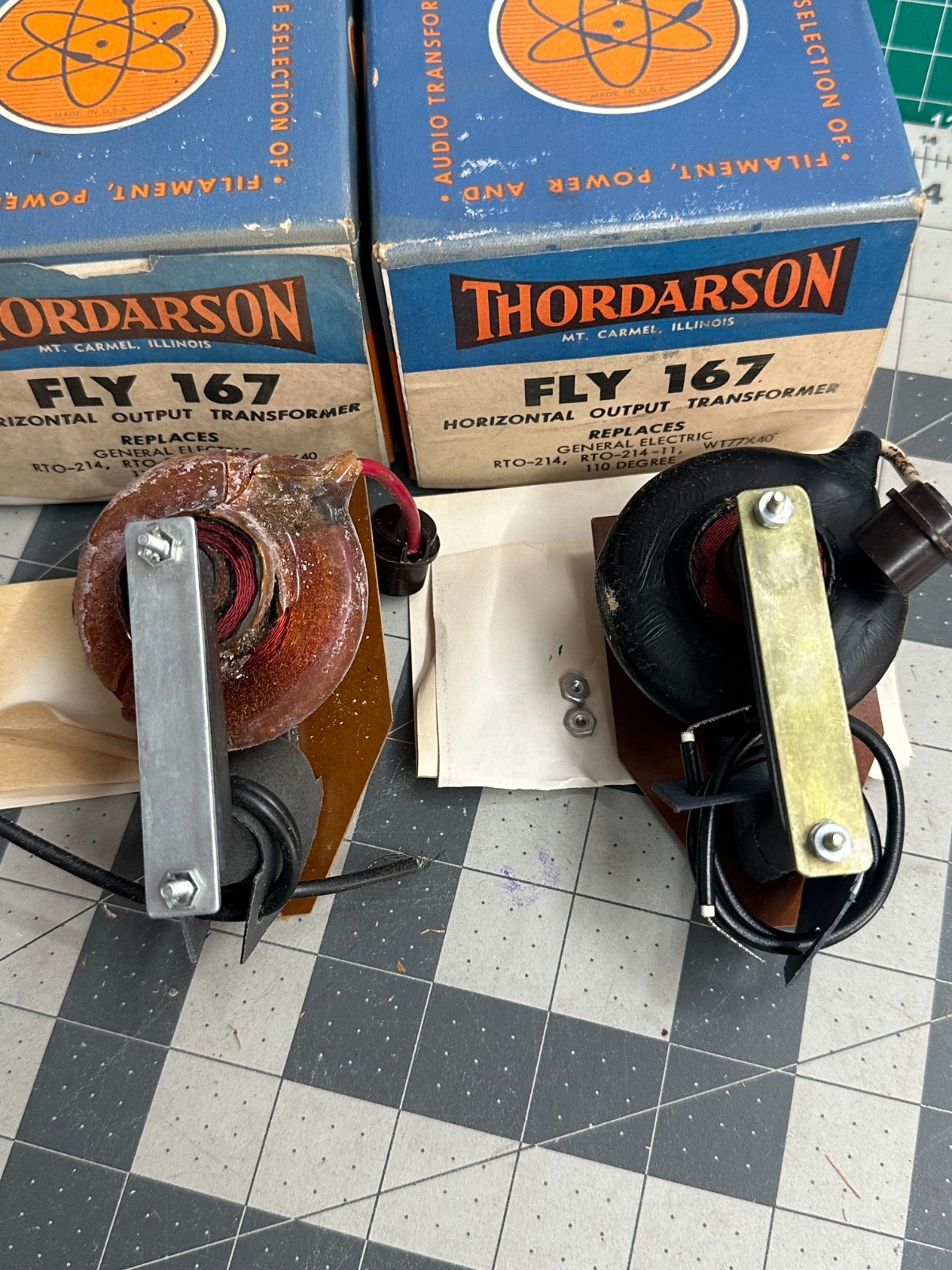 2-pack VINTAGE Halldorson Fly-167 Power Horizontal Output Transformer 110-degree