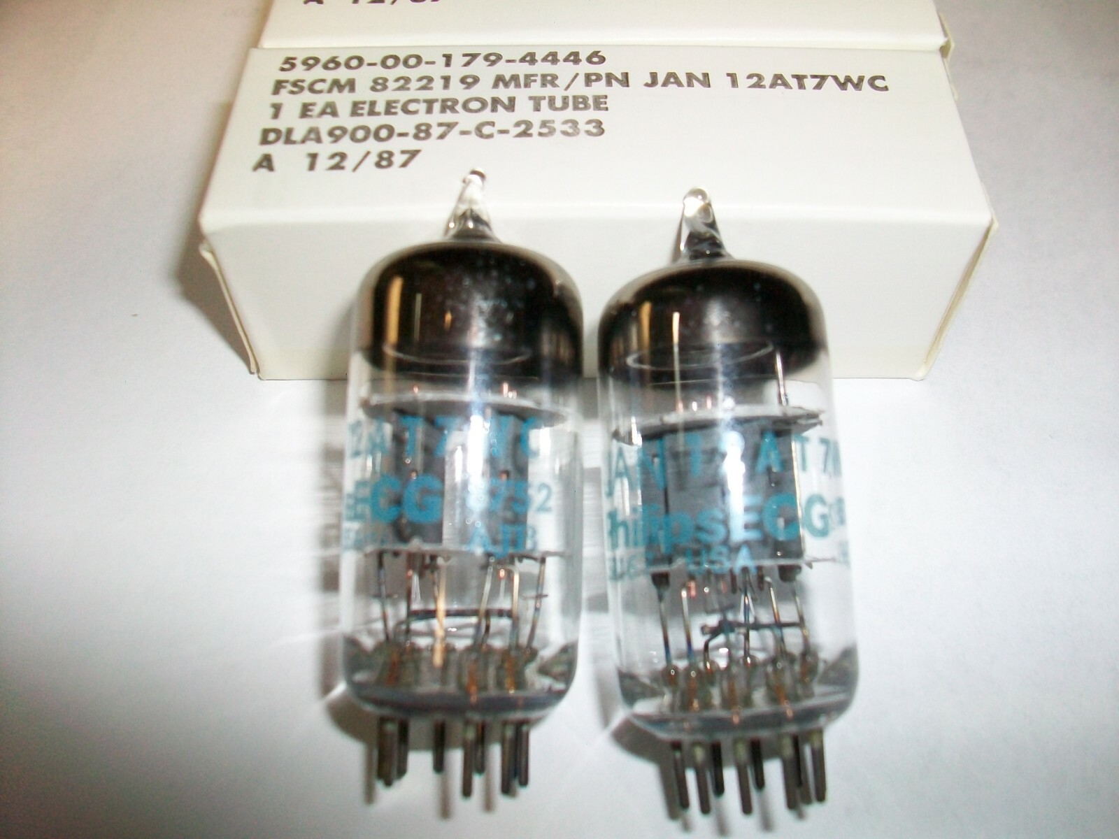 NOS MATCHED PAIR JAN PHILIPS 12AT7WC TUBES (PER ORANGE VT1000)
