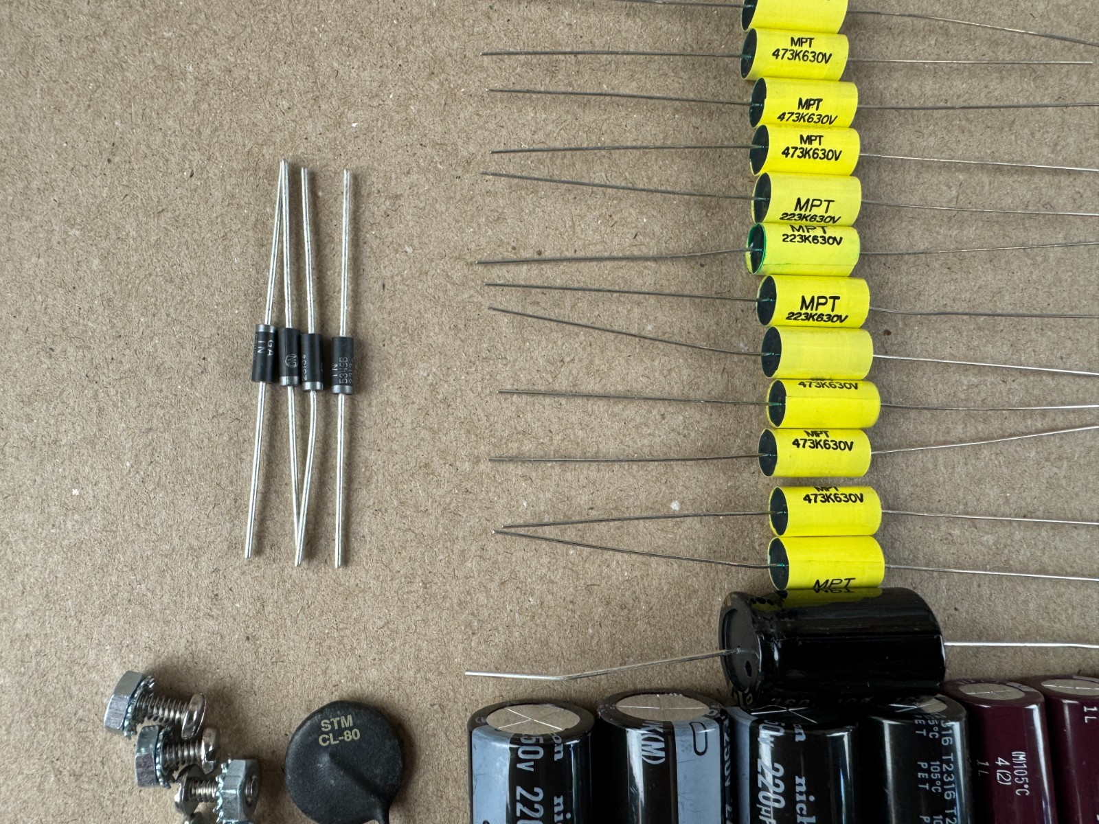 Fisher X-100-B Complete Recap Kit KX-100 Amplifier Rebuild Can Caps Diodes