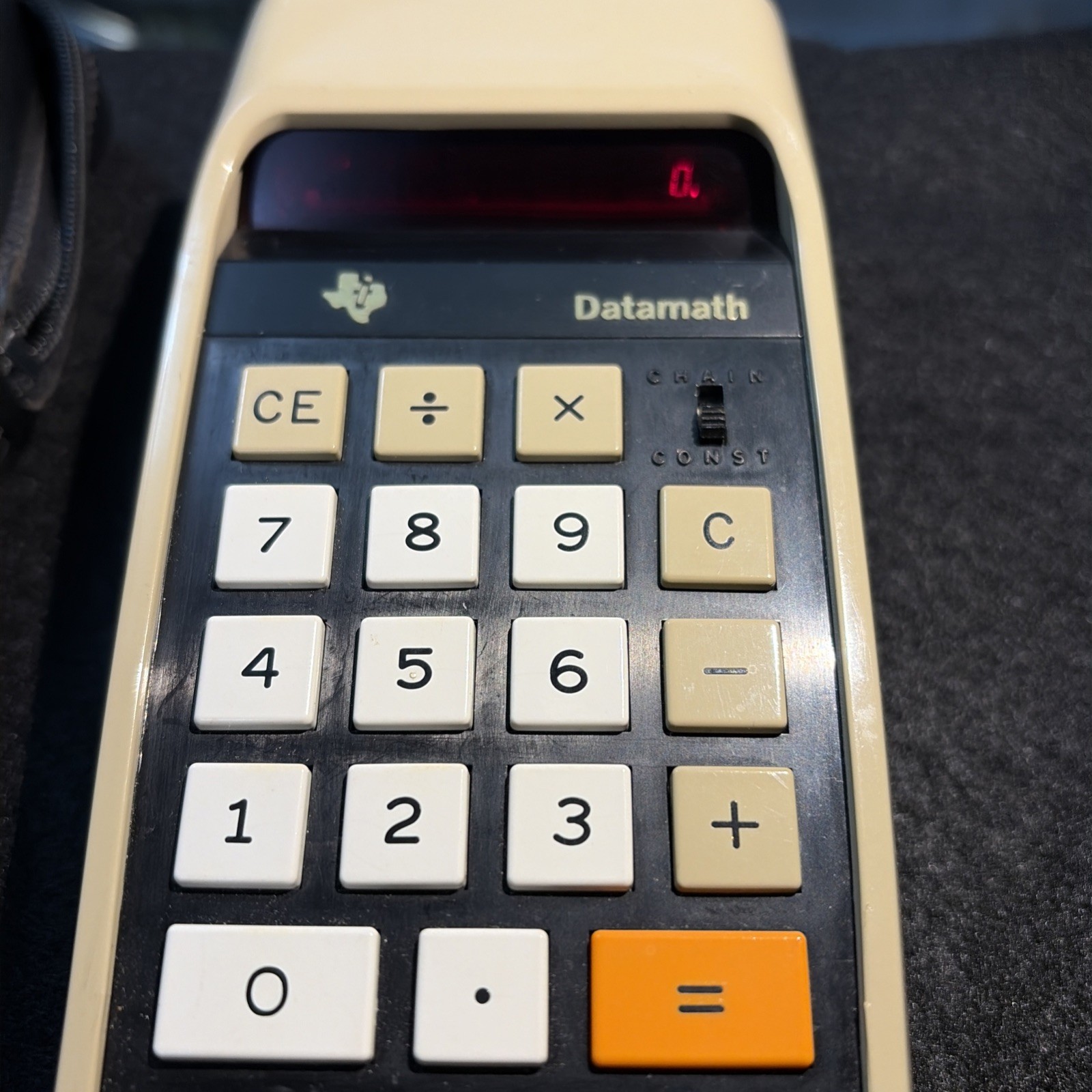 Vintage 1973 Texas Instruments TI 2500 Datamath Calculator WORKS w/ Case