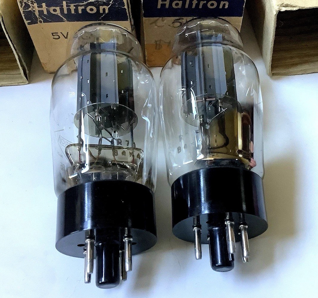 (2) HALTRON GZ32 /5V4G / CV593 Tube Mullard Etched B Code 1965 ENGLAND