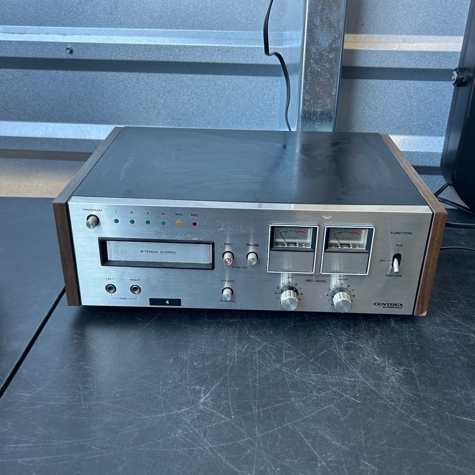 Centrex by Pioneer 8 Track RH-60 Stereo Player Recorder Vintage Wood Silver