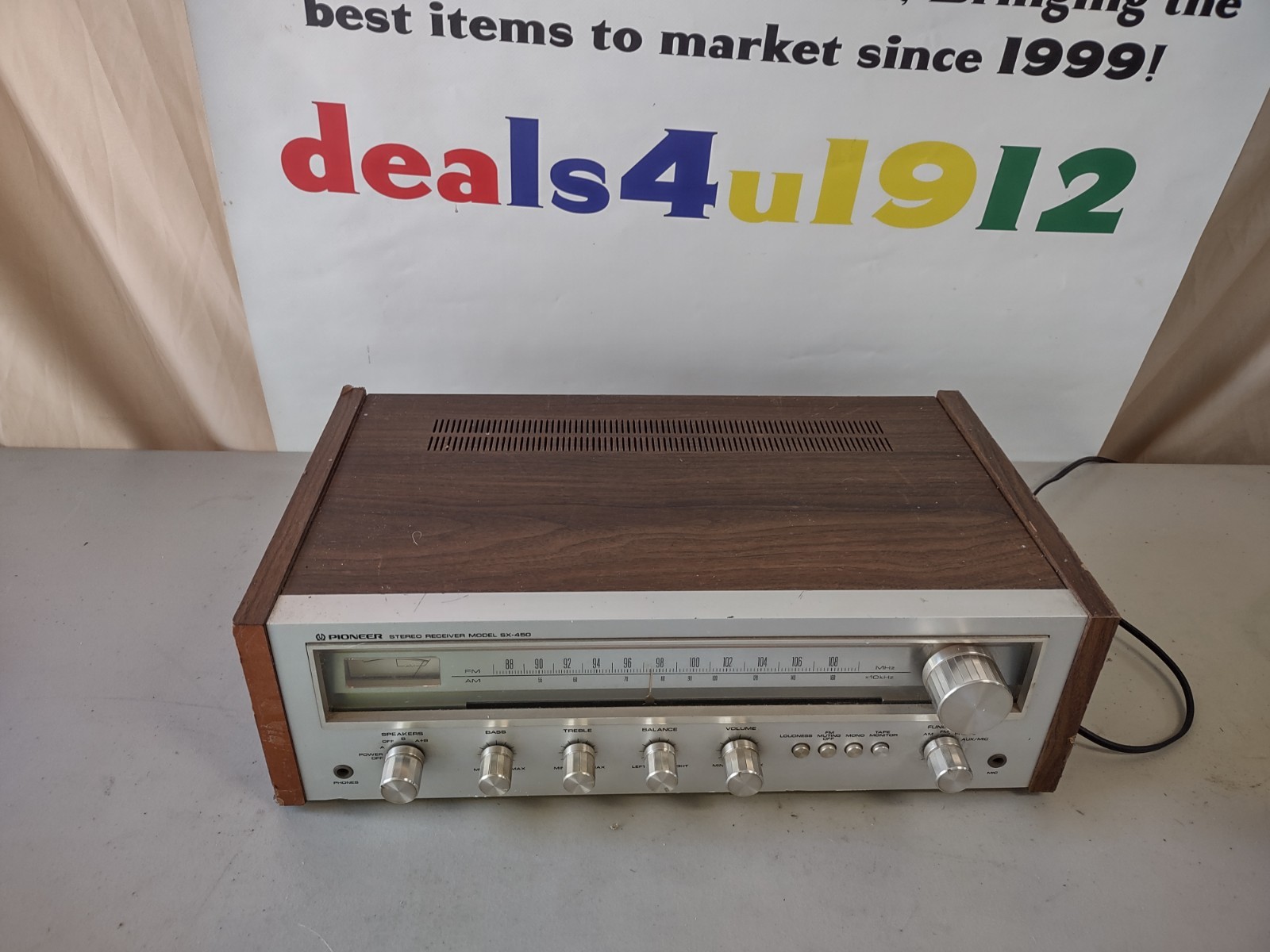 Vintage Pioneer SX-450 Stereo Receiver Silver Face Good Pre Owned Condition