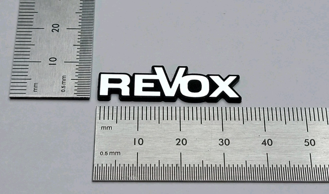 Revox Tape To Tape & Equipment Badge Logo Premium Silver With 3M Adhesive