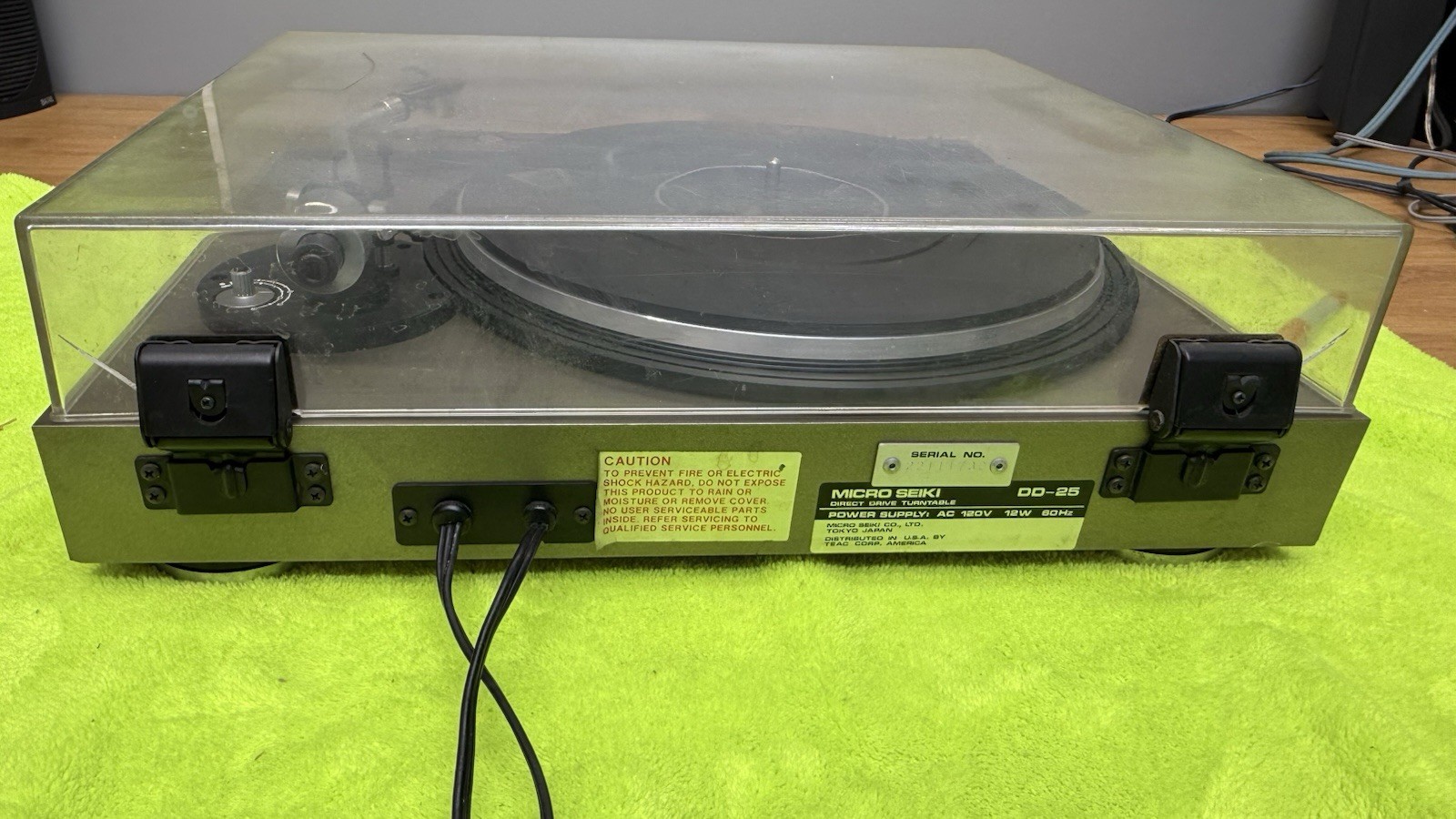 RARE Micro Seiki Direct Drive DD-25 W/ AT Cartridge Dustcover WORKS SOUNDS GREAT