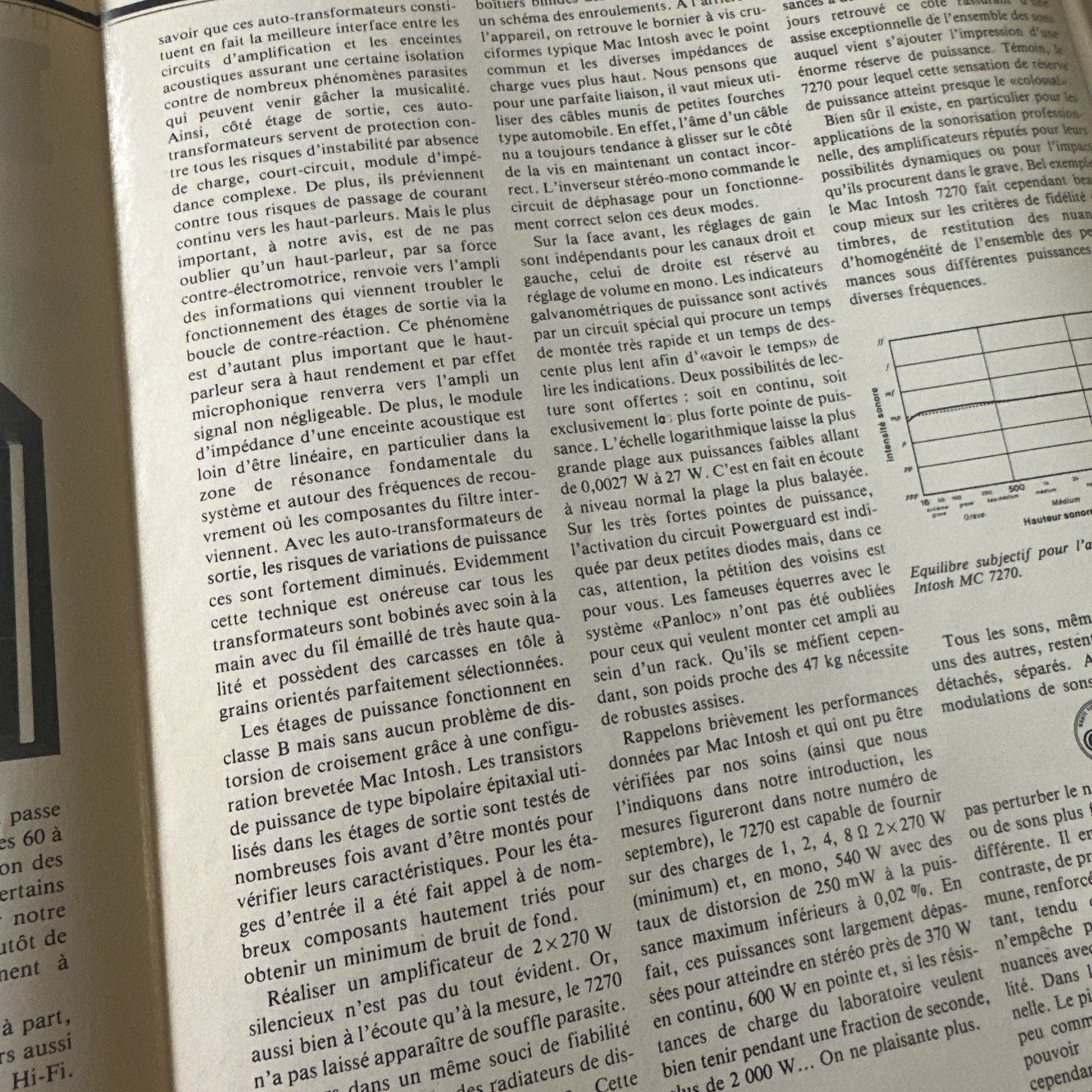 McIntosh MC 7270 Power Amplifier REVIEW ARTICLE 1986 French English