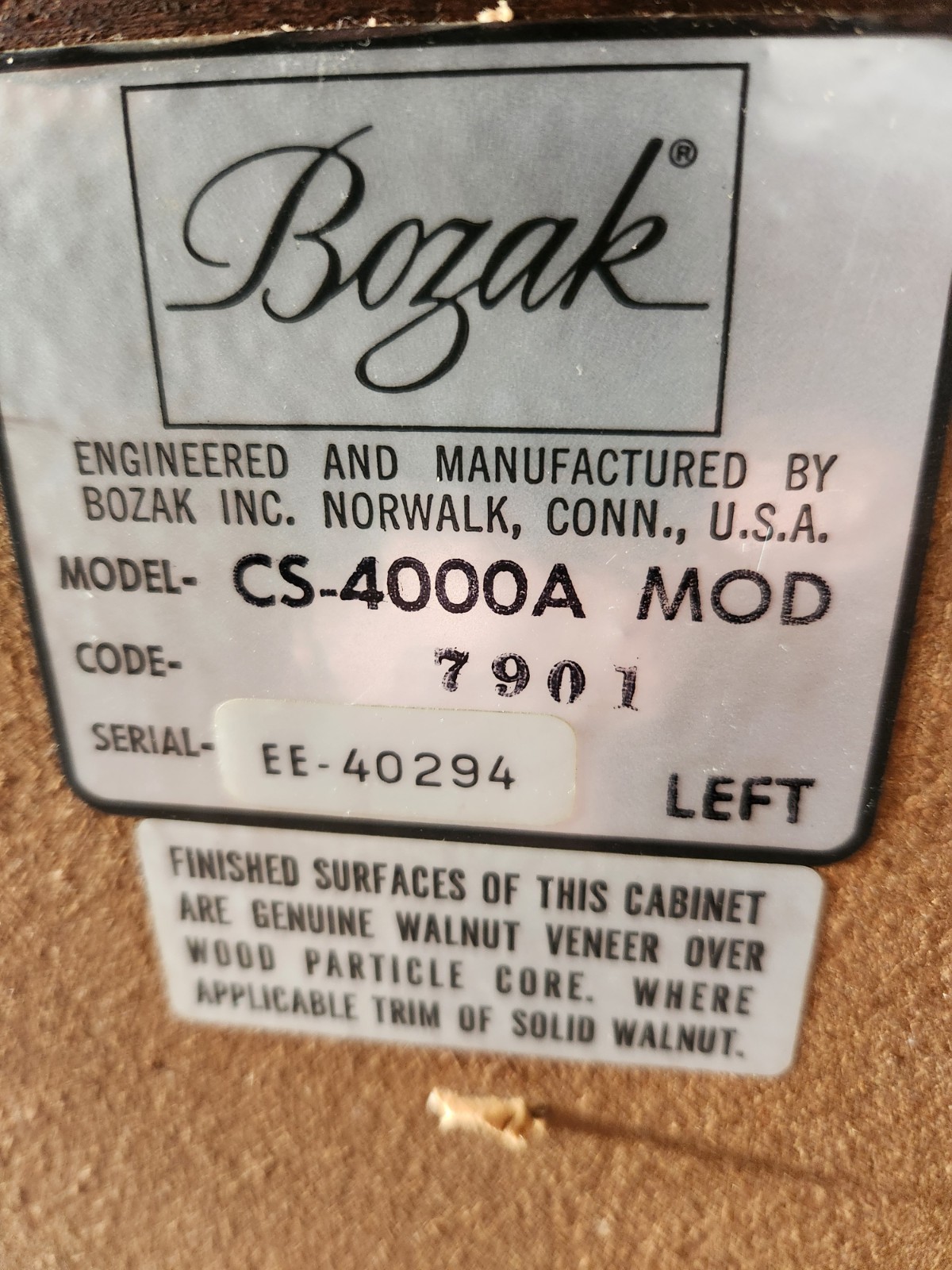 Genuine Bozak B-209Bc Midrange Driver 8 Ohms – Tested – Symphony, Concert Grand
