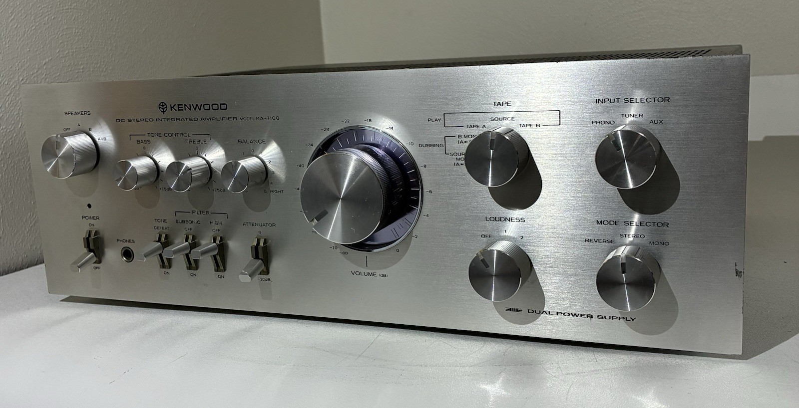 Kenwood KA-7100 DC Integrated Stereo Amplifier Sound System Tested Works Great