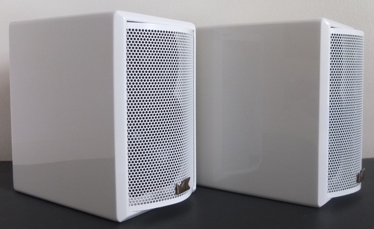 pair of MK Sound X26 satellite speakers c.2010—gloss white finish—excellent cond